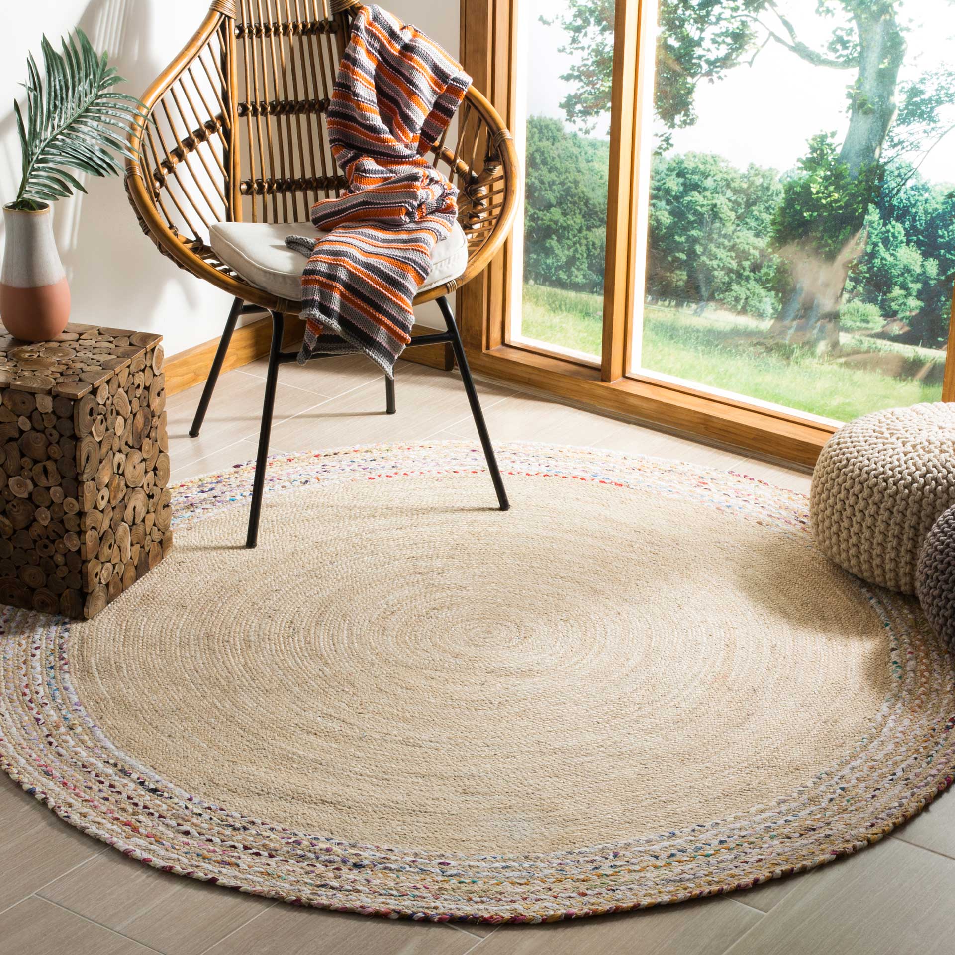 Cape Cod Light Beige/Ivory Round Rug - Image 4