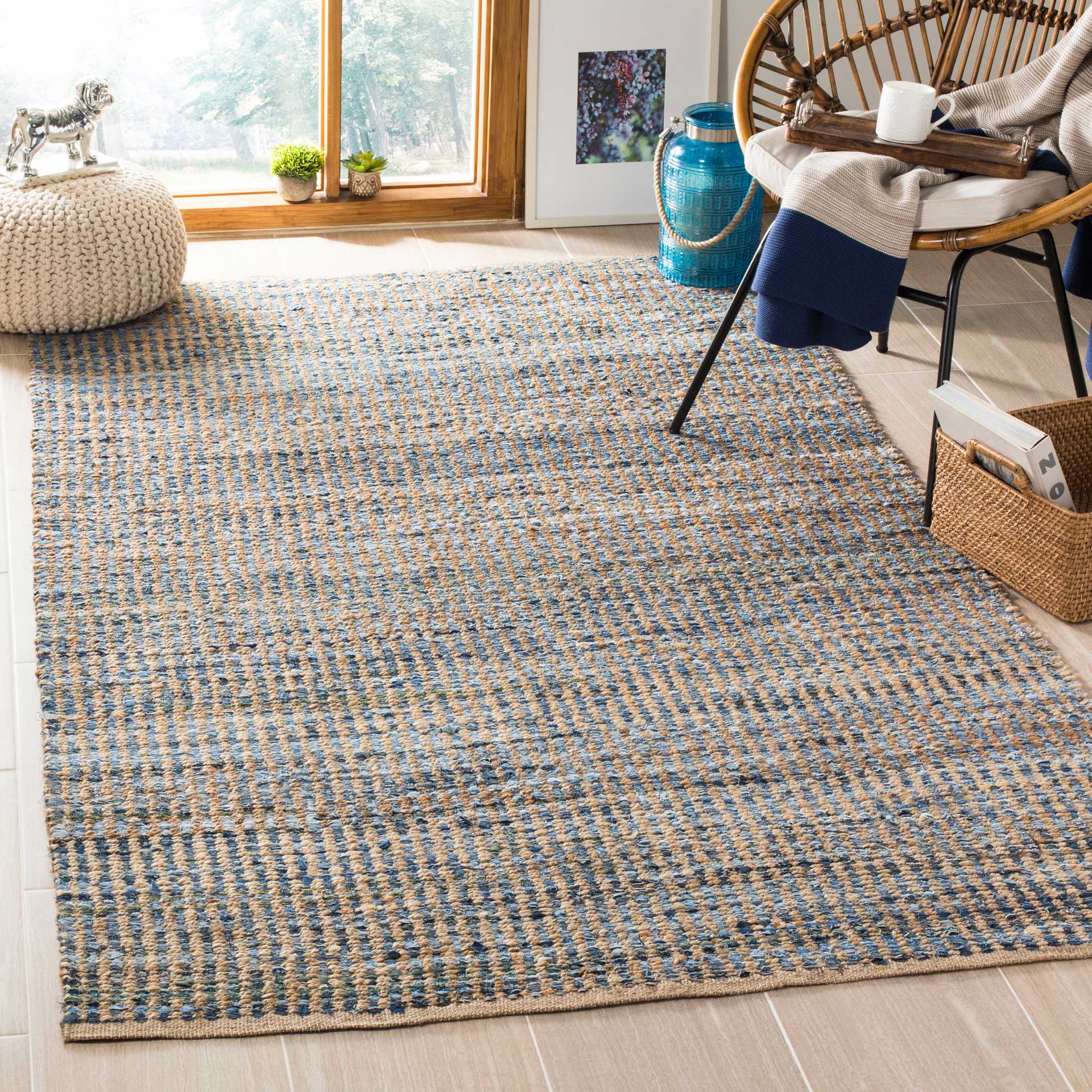 Cape Cod Linear Blue/Natural Area Rug - Image 8