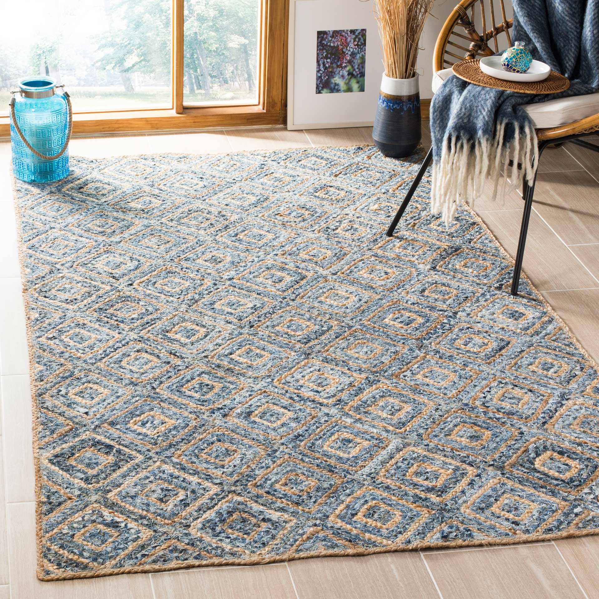 Cape Cod Natural/Blue Area Rug - Image 6