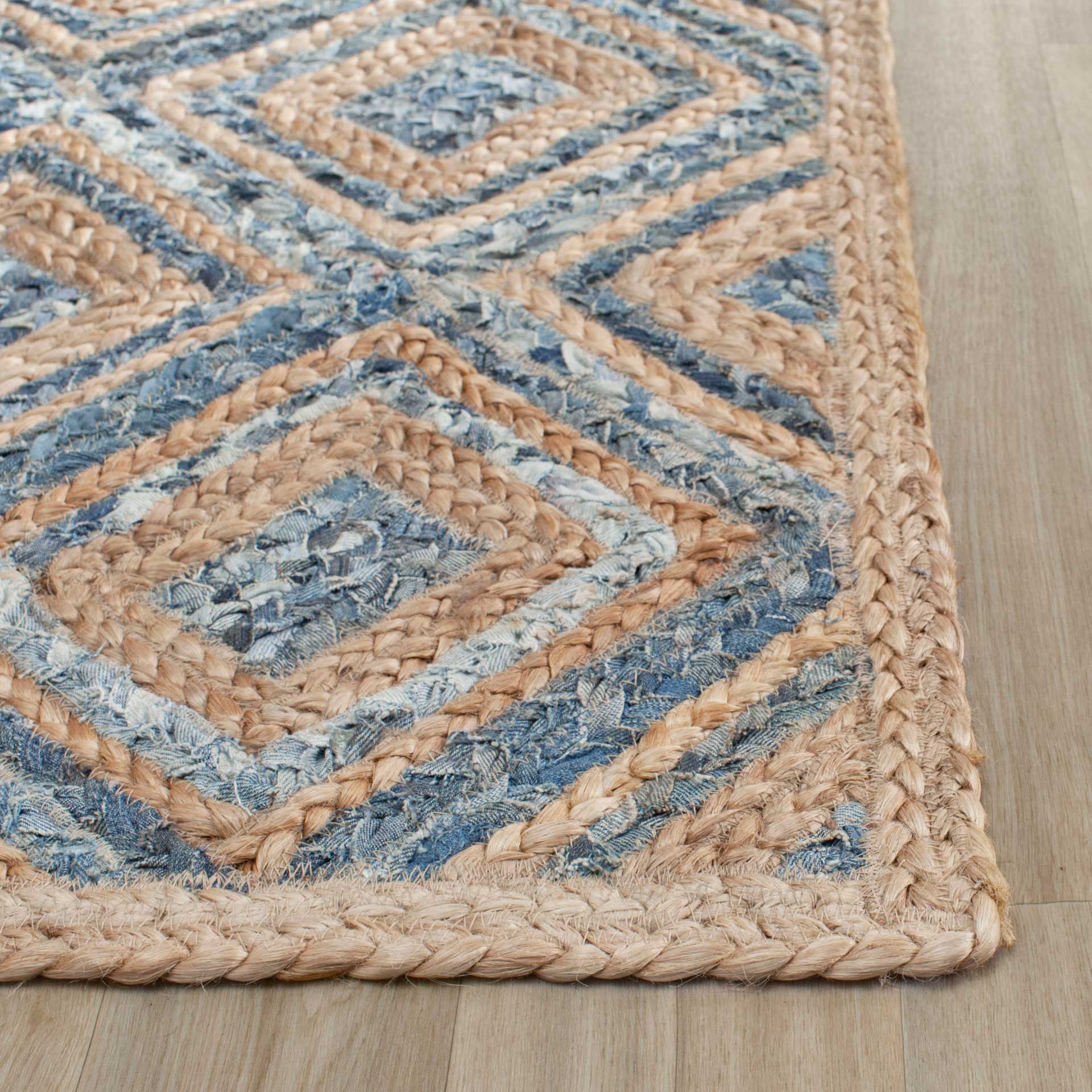 Cape Cod Natural/Blue Runner Rug - Image 2