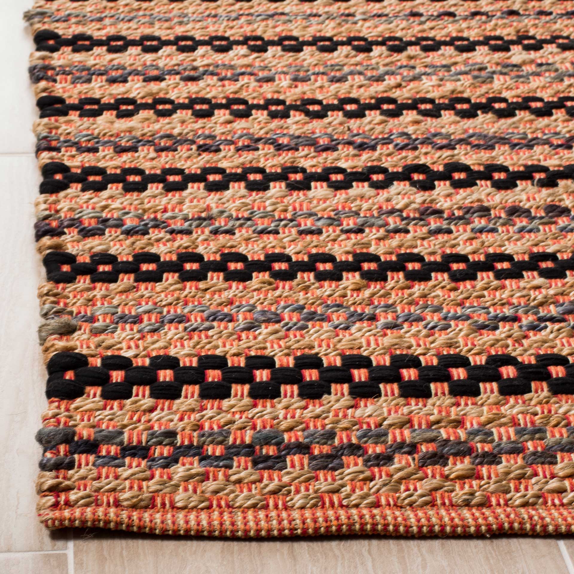 Cape Cod Orange/Black Area Rug - Image 4