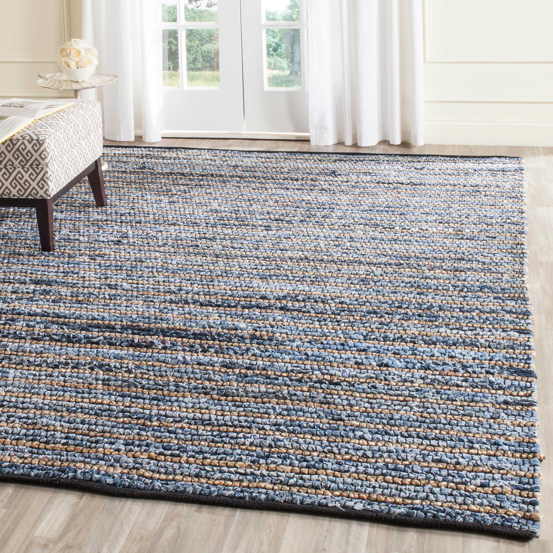 Cape Cod Stripe Blue/Natural Area Rug - Image 7