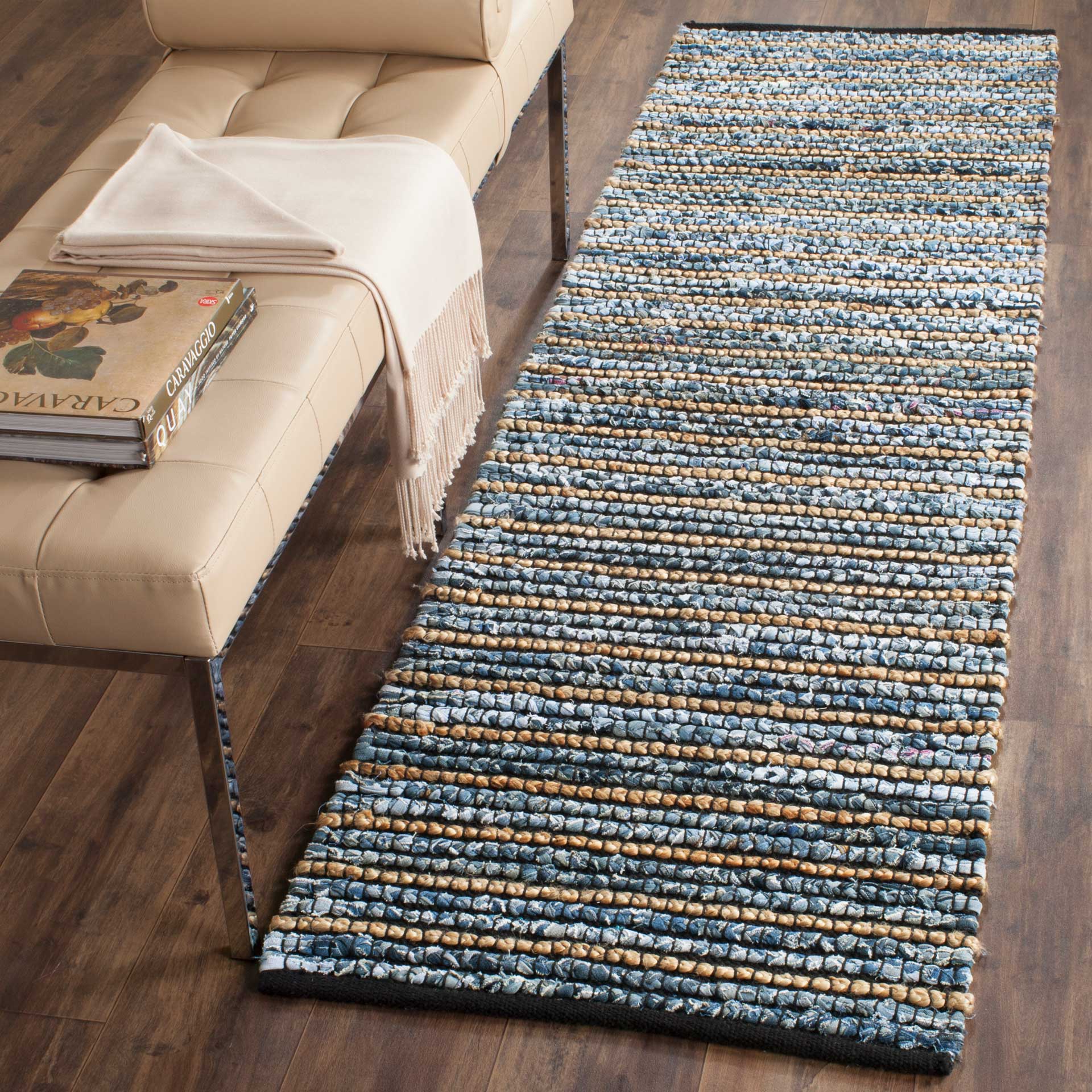 Cape Cod Stripe Blue/Natural Runner Rug - Image 3