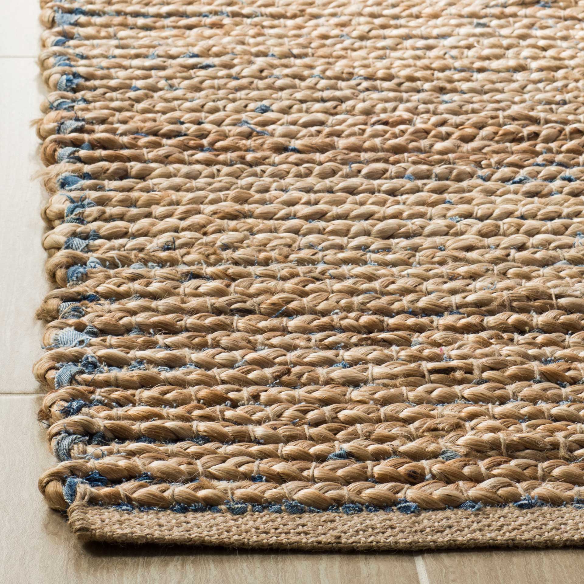 Cape Cod Stripe Natural/Blue Area Rug - Image 3