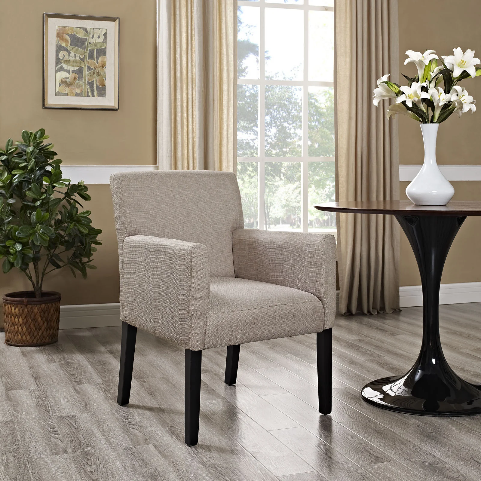 Care Wood Armchair Beige - Image 4