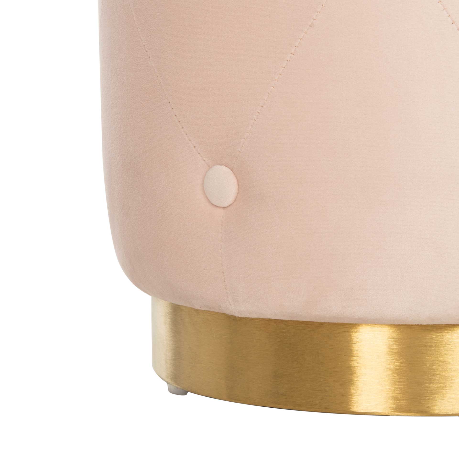 Carine Round Tufted Ottoman Light Pink - Image 4
