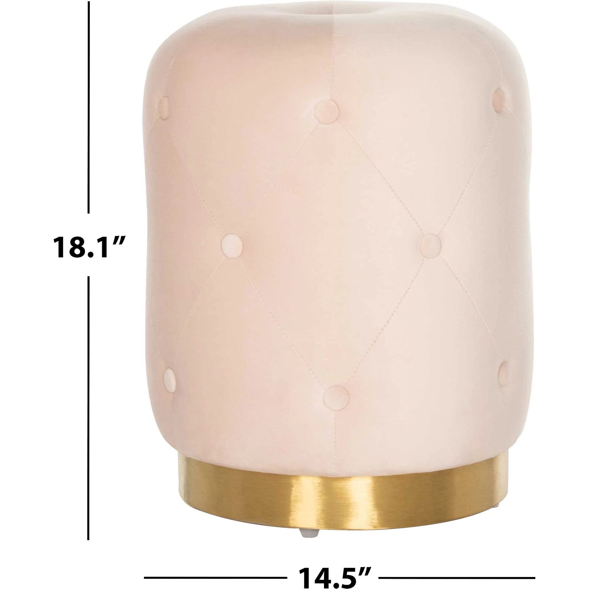 Carine Round Tufted Ottoman Light Pink - Image 5