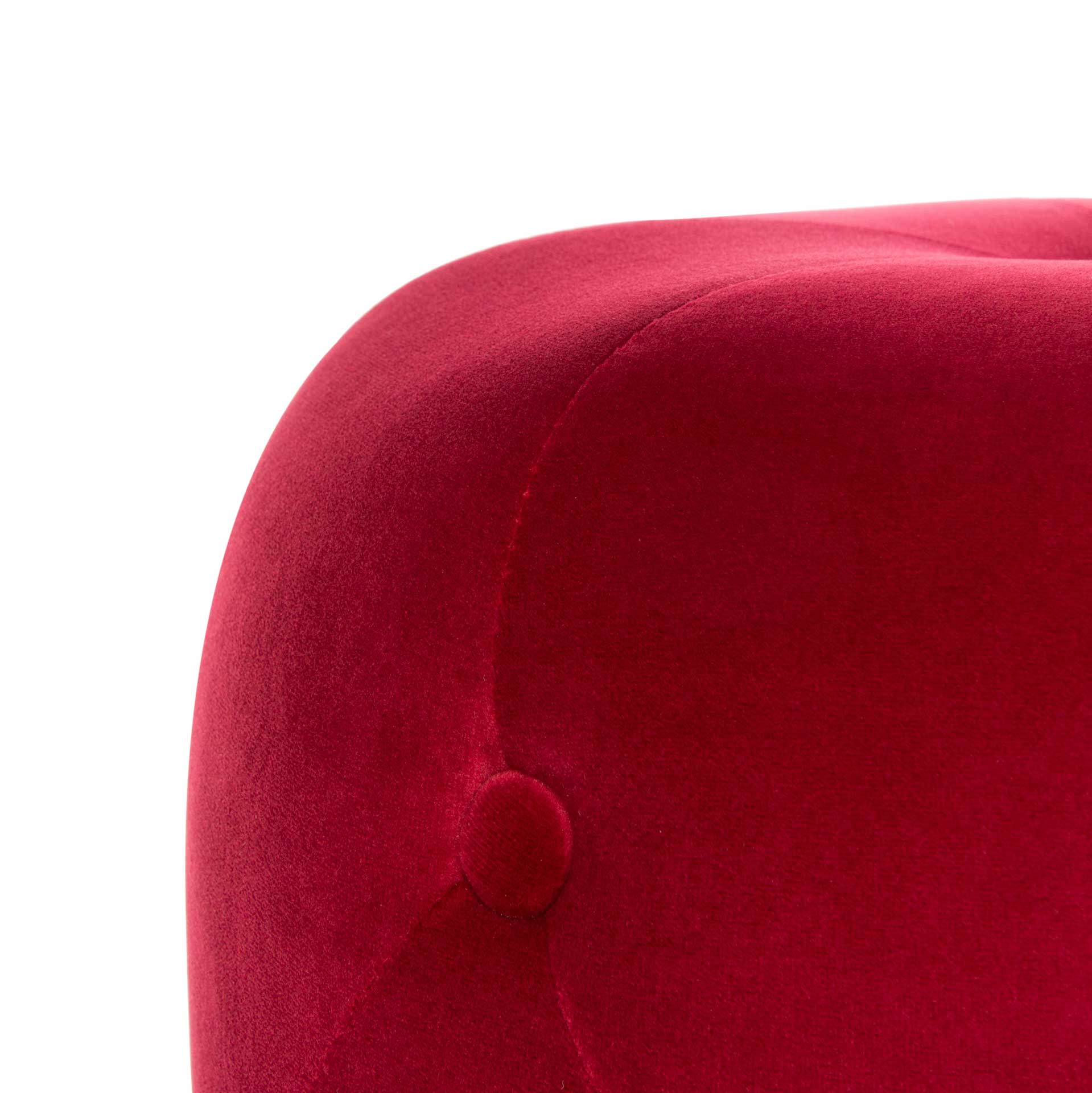 Carine Round Tufted Ottoman Ruby - Image 3
