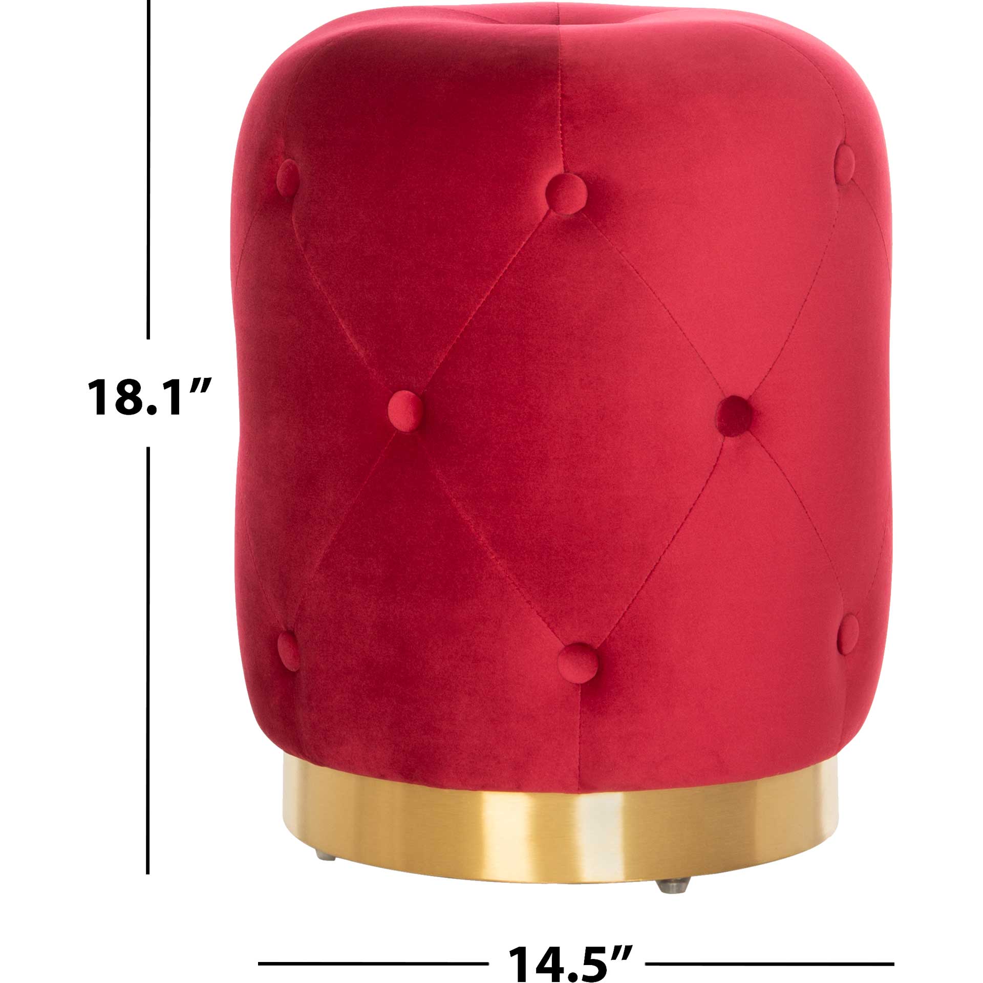 Carine Round Tufted Ottoman Ruby - Image 5