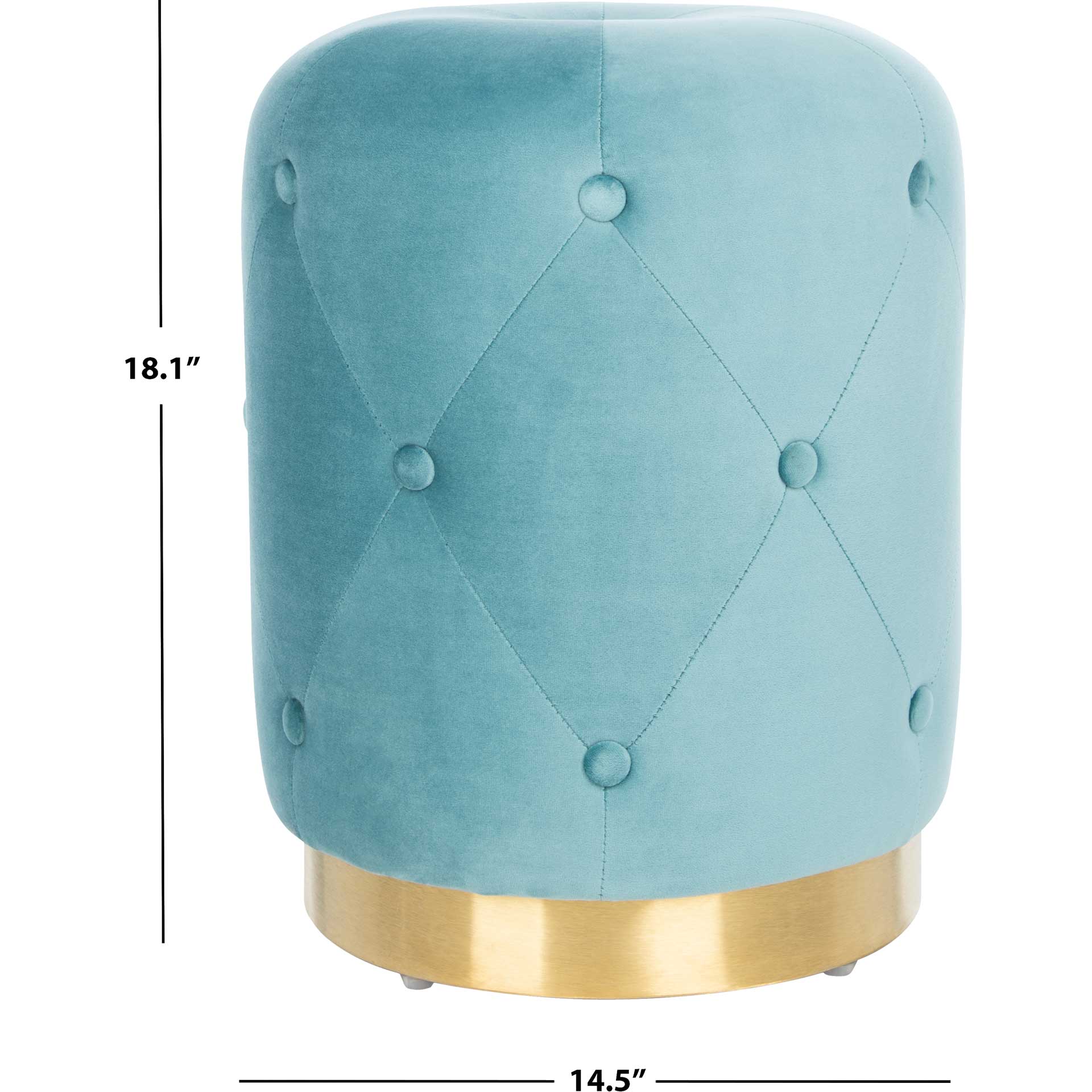 Carine Round Tufted Ottoman Seafoam - Image 5