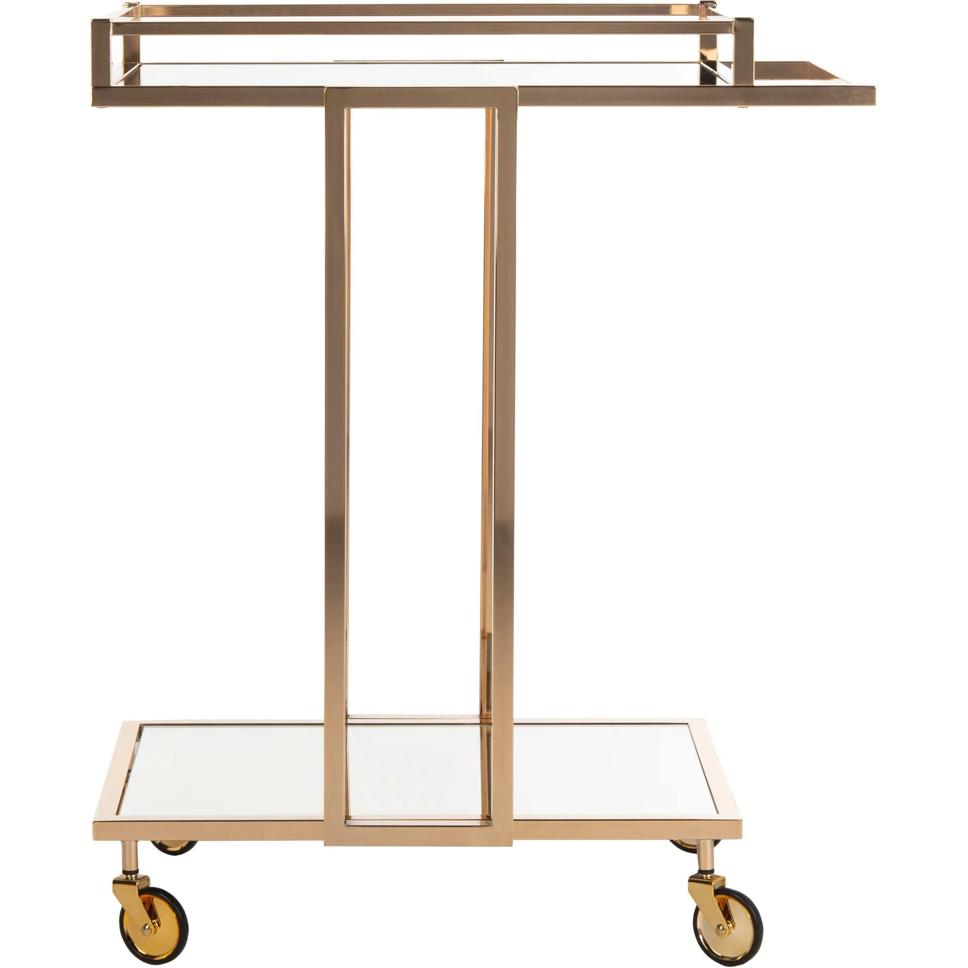 Carla 2 Tier Rectangle Bar Cart Gold/Mirror - Image 2