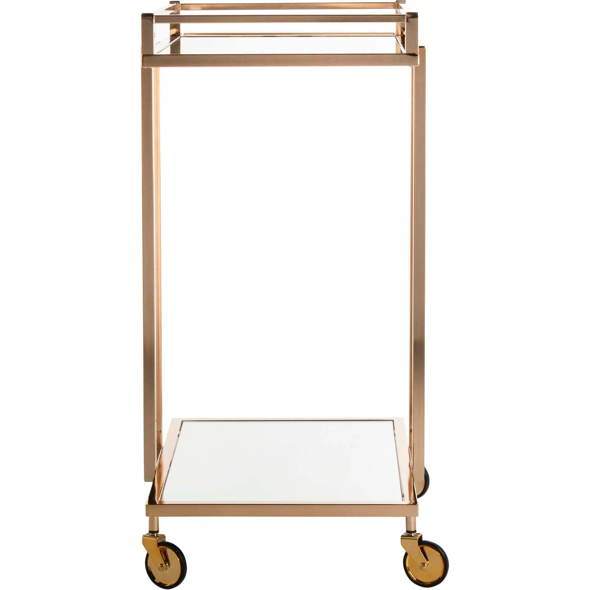 Carla 2 Tier Rectangle Bar Cart Gold/Mirror - Image 4
