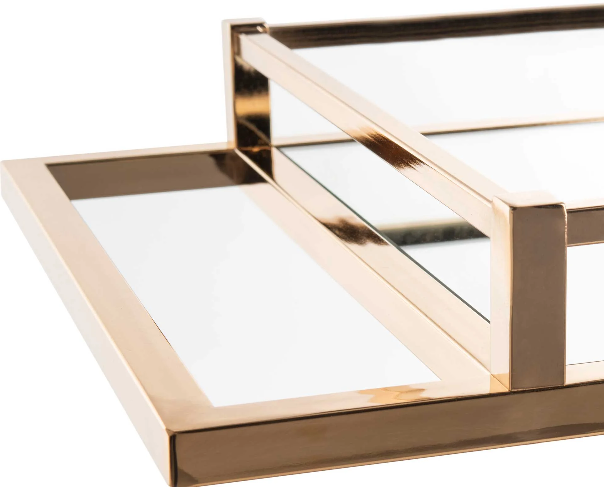 Carla 2 Tier Rectangle Bar Cart Gold/Mirror - Image 5