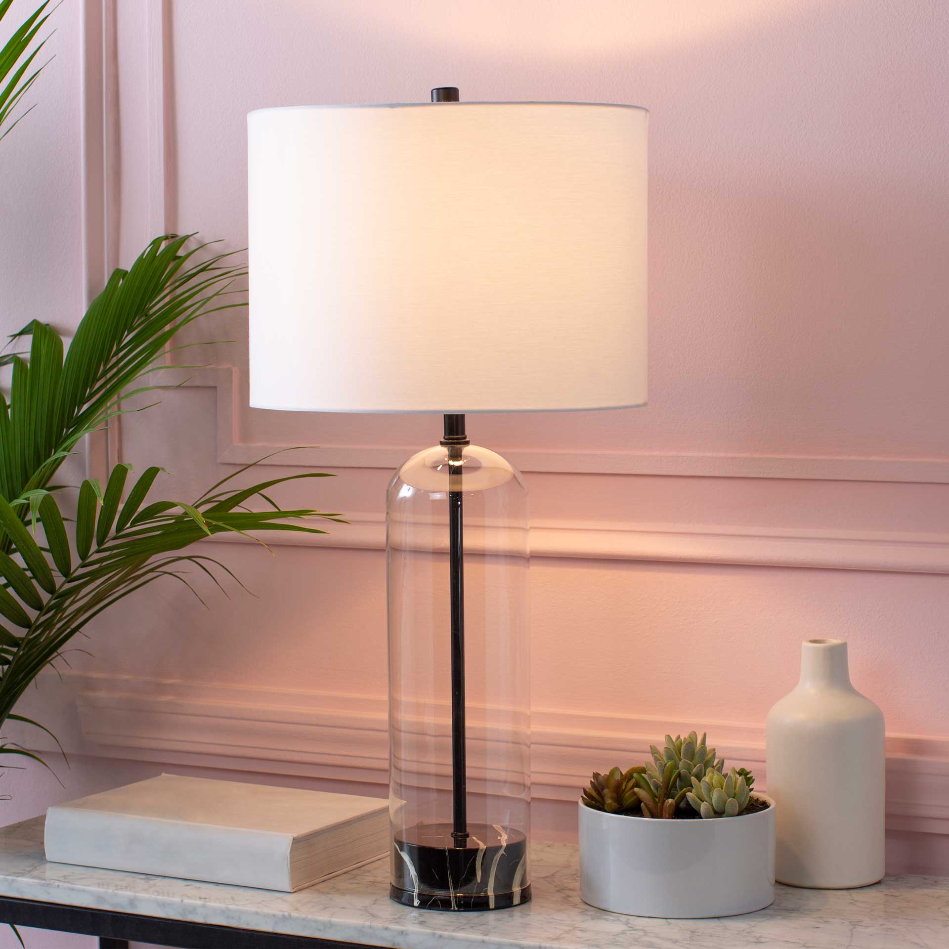 Carlos Table Lamp White/Black - Image 3