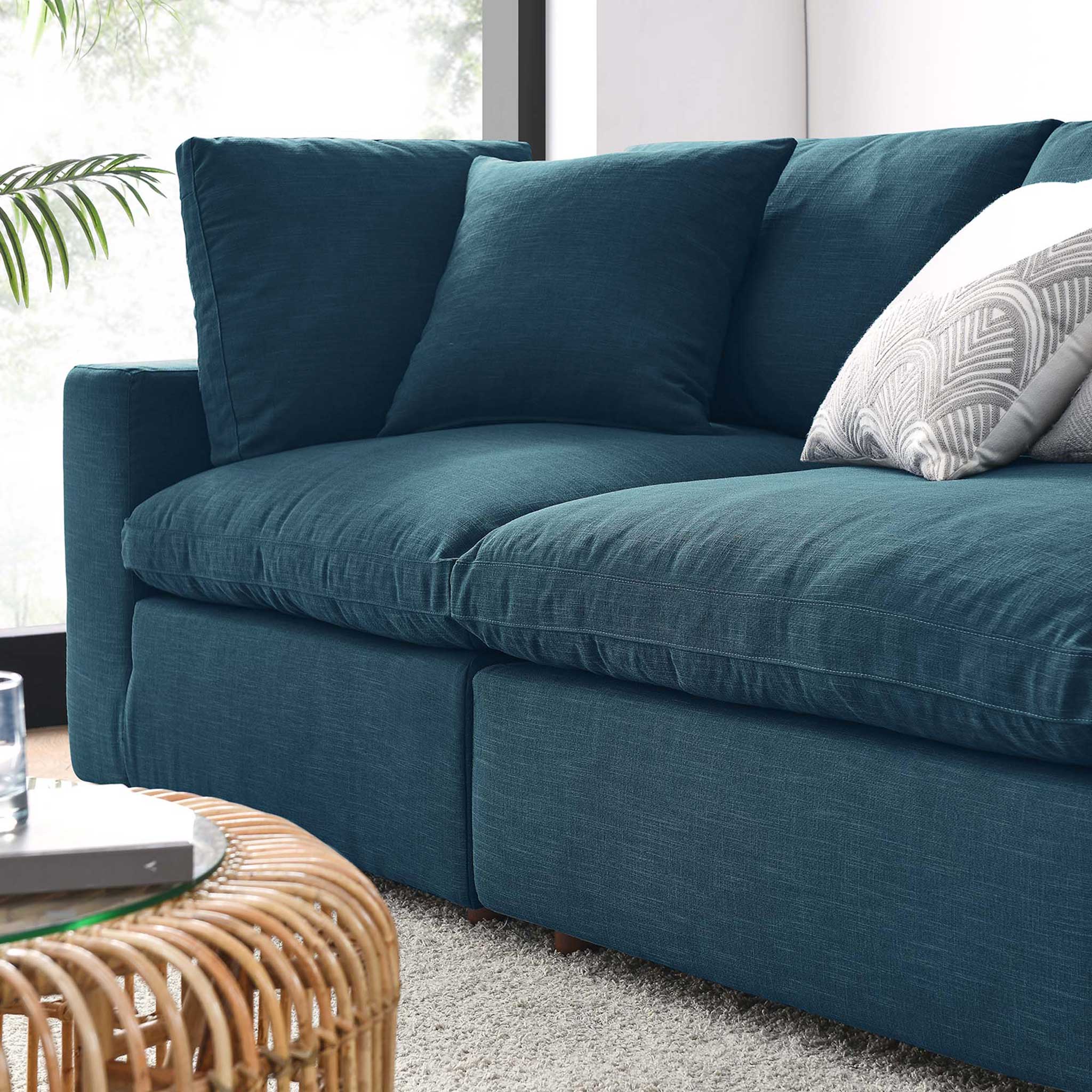 Carmen 4 Piece Modular Sectional Sofa Azure - Image 9