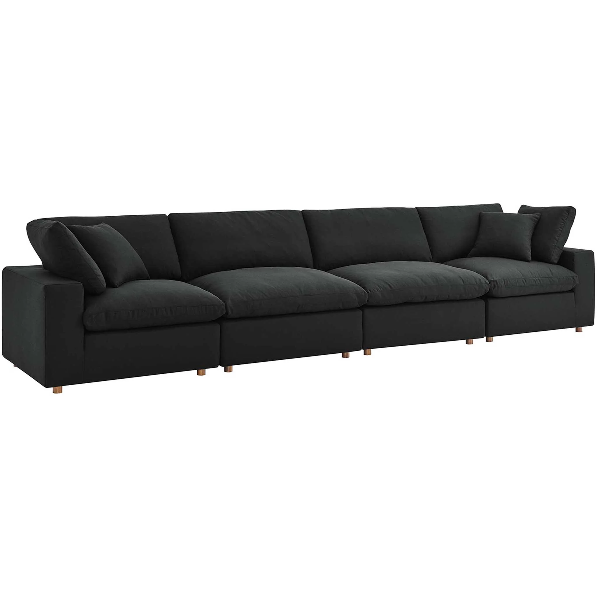 Carmen 4 Piece Modular Sectional Sofa Black - Image 2