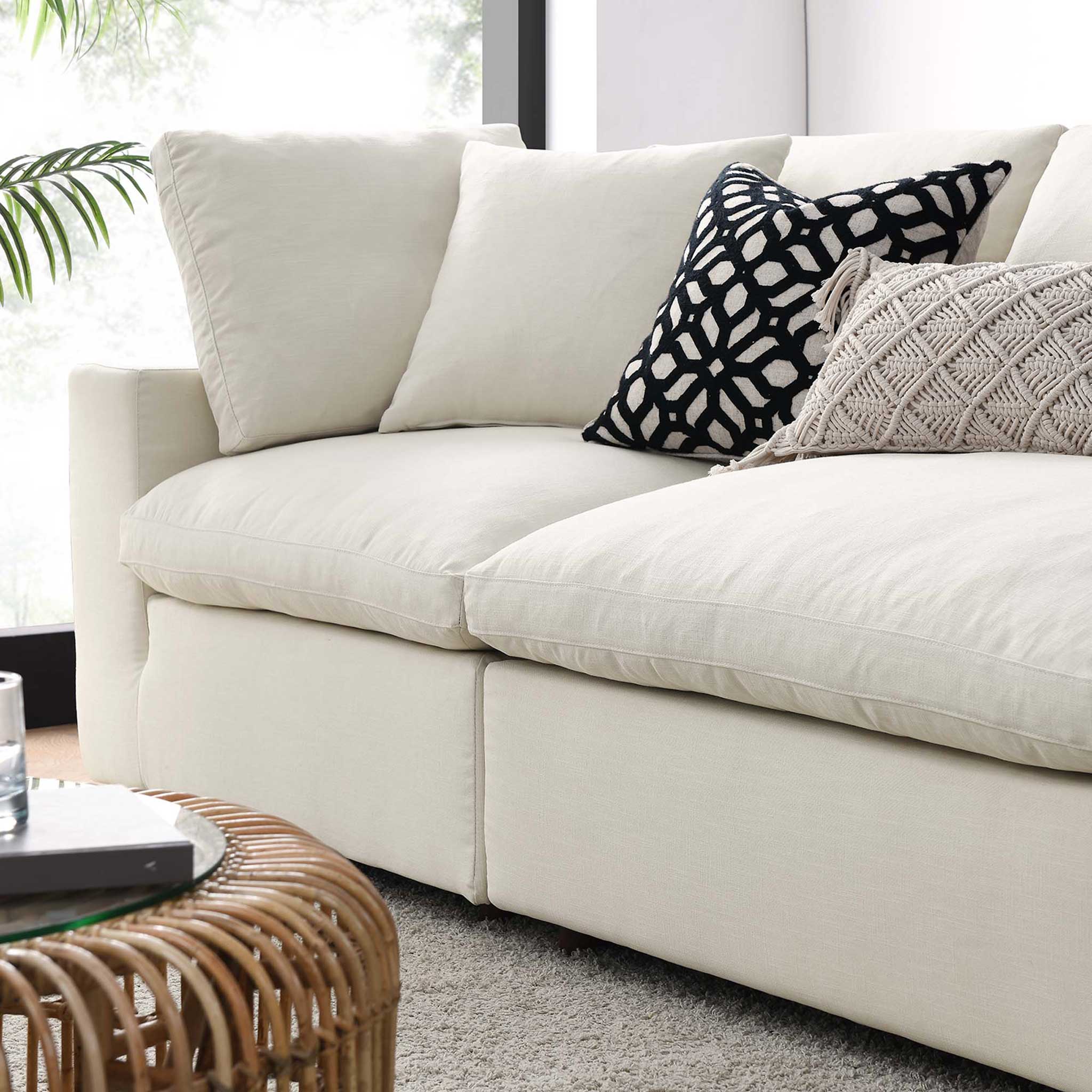 Carmen 4 Piece Modular Sectional Sofa Light Beige - Image 10