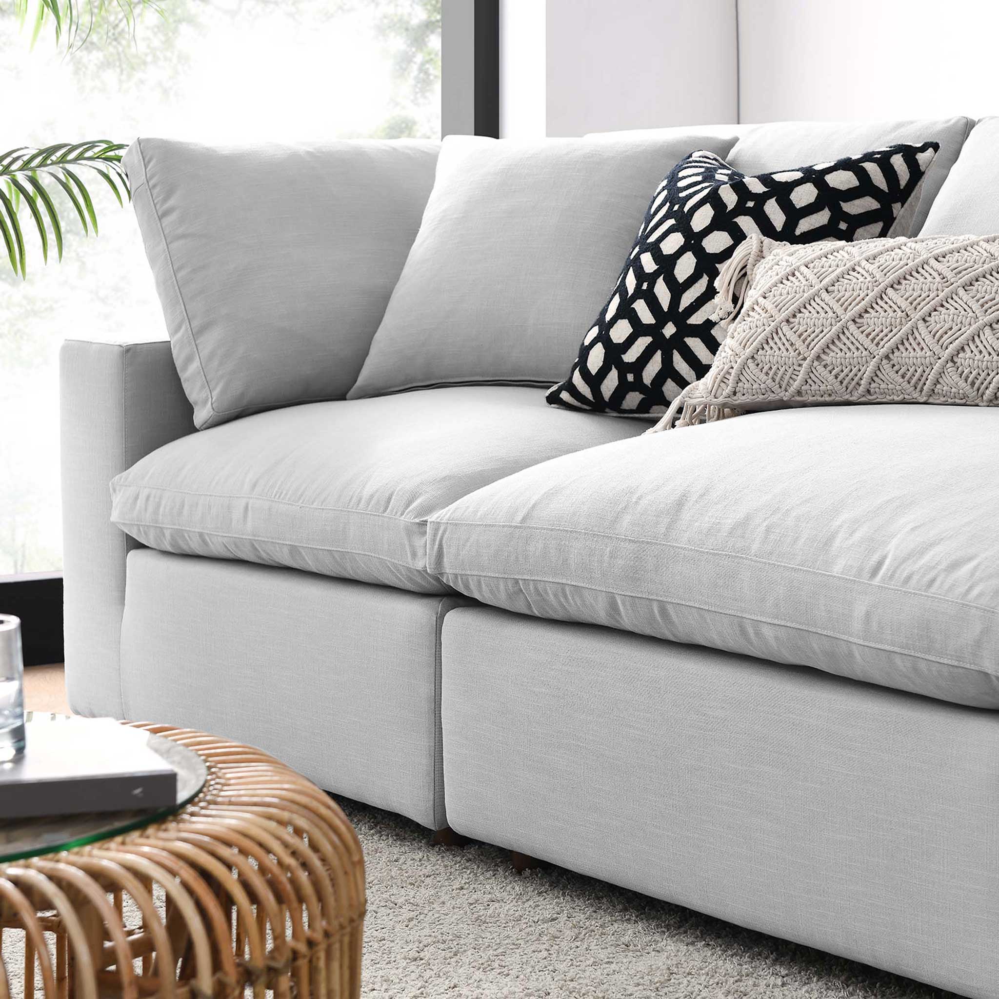 Carmen 4 Piece Modular Sectional Sofa Light Gray - Image 10