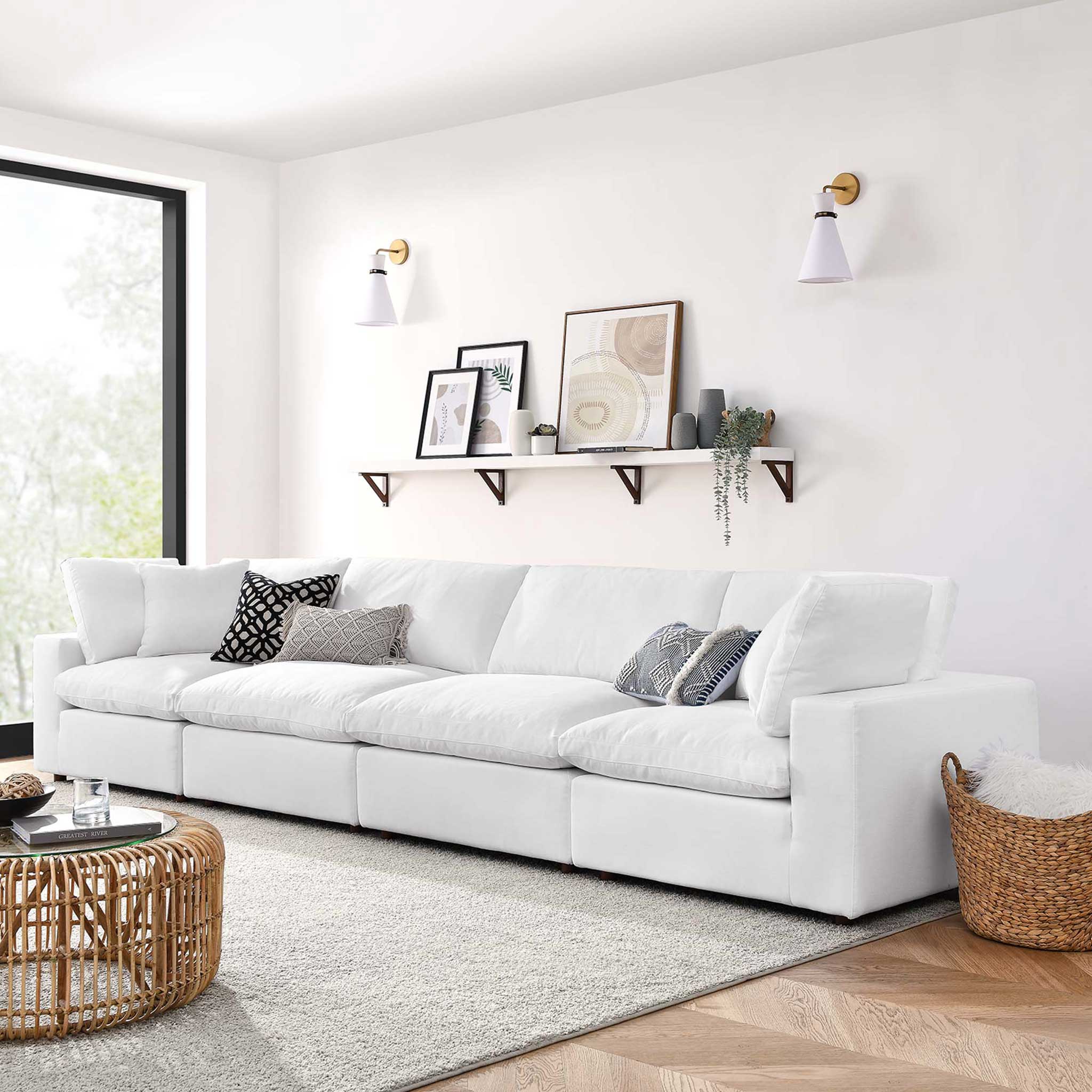 Carmen 4 Piece Modular Sectional Sofa Pure White - Image 7