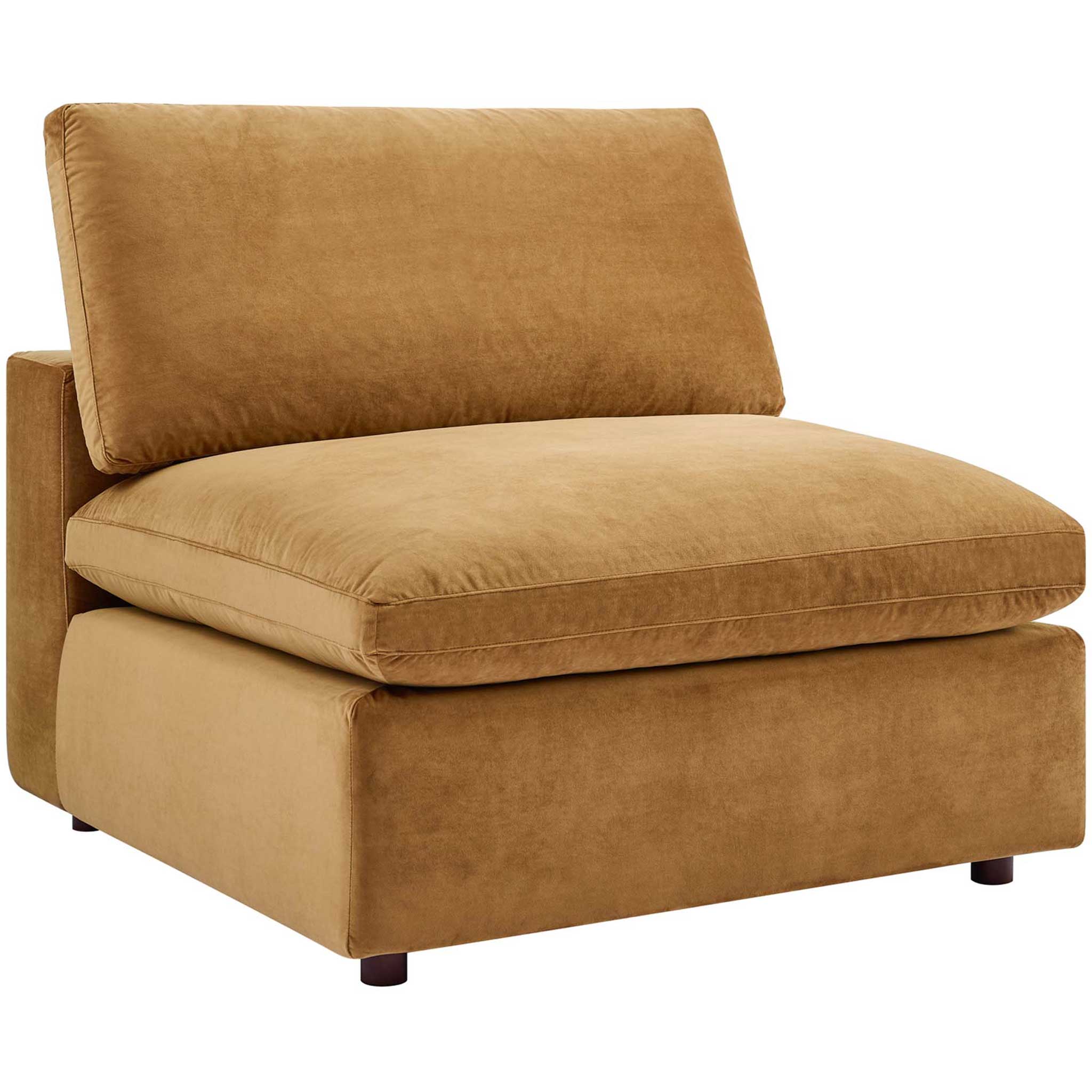 Carmen 4 Piece Modular Sectional Velvet Sofa Cognac - Image 5