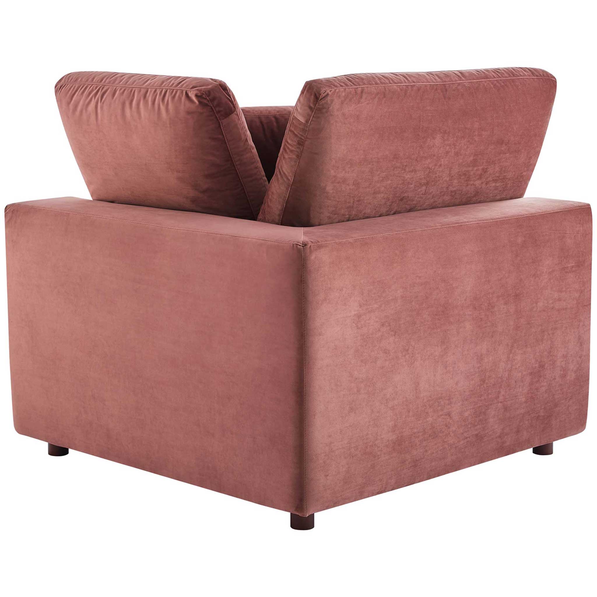 Carmen 4 Piece Modular Sectional Velvet Sofa Dusty Rose - Image 4