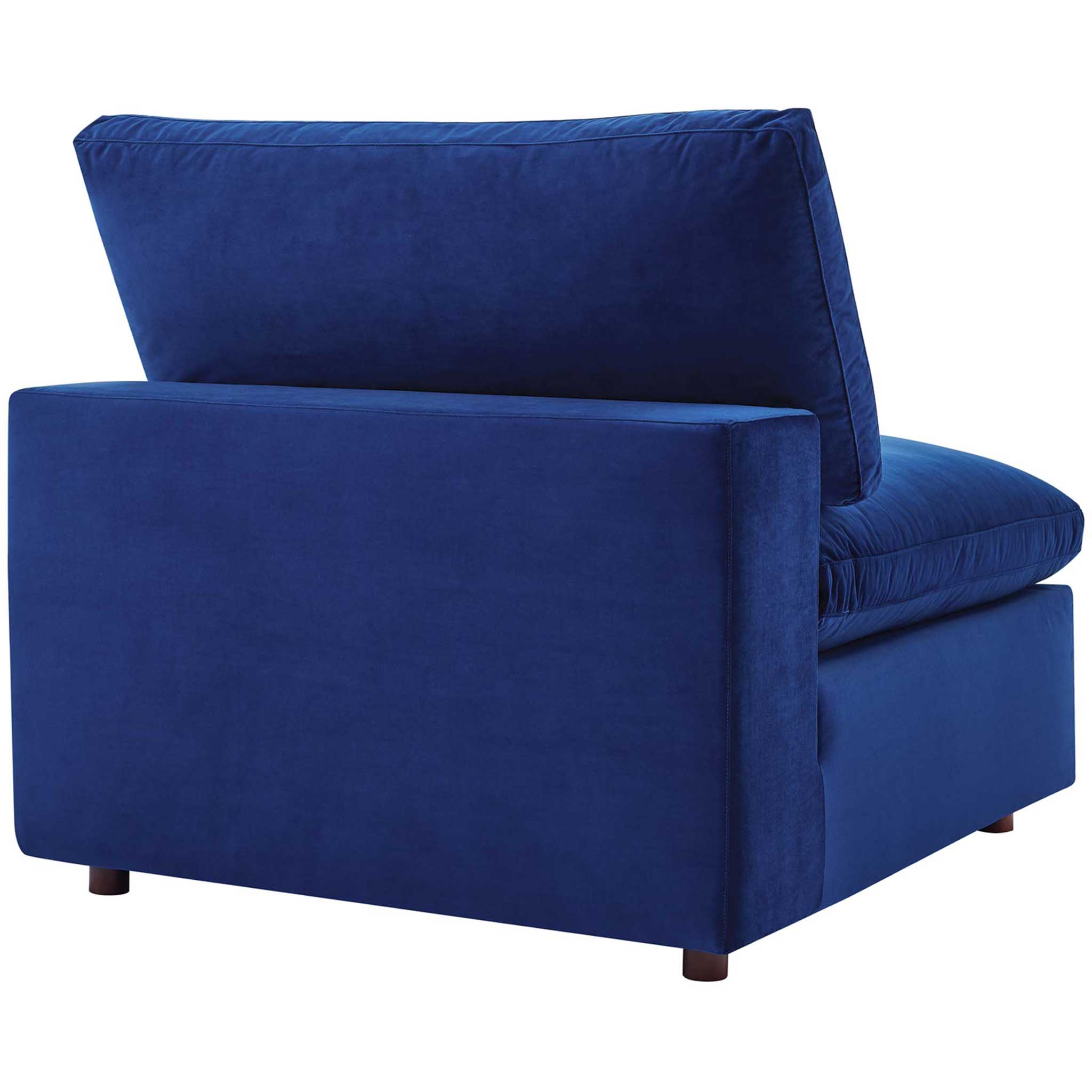 Carmen 4 Piece Modular Sectional Velvet Sofa Navy - Image 6