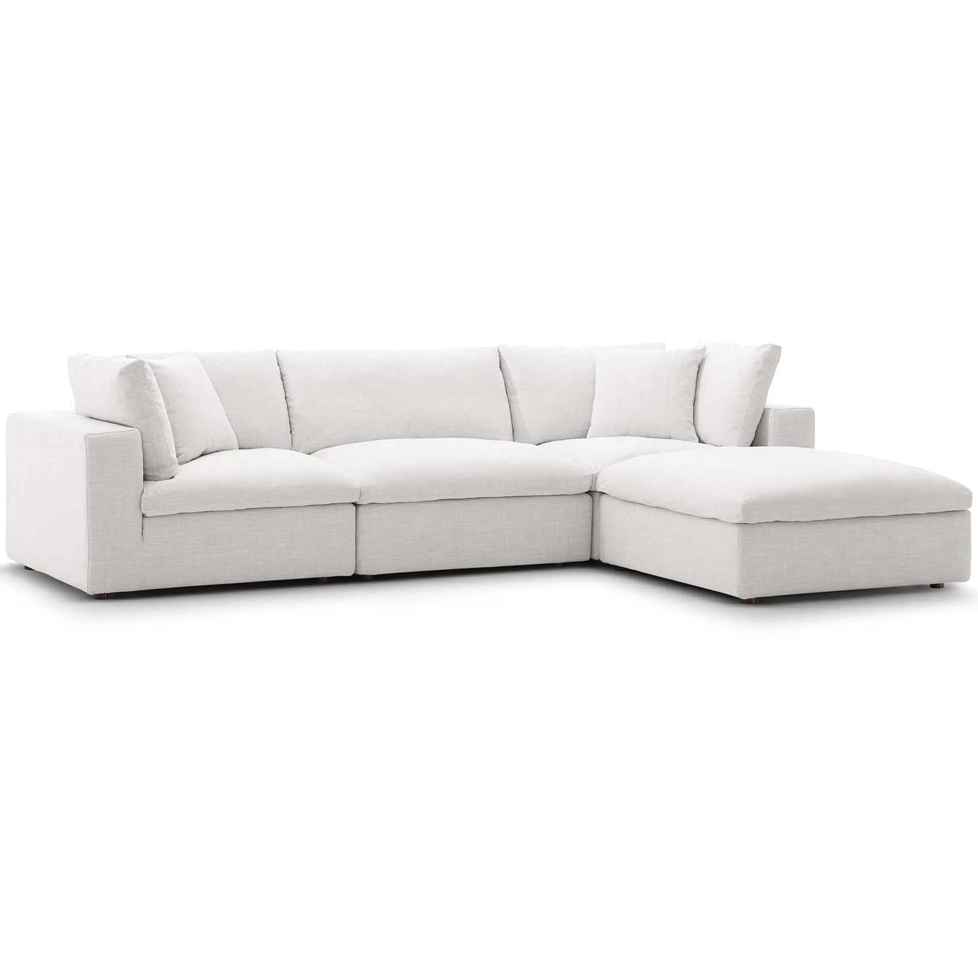 Carmen 4 Piece Modular Sofa with Ottoman Beige - Image 2