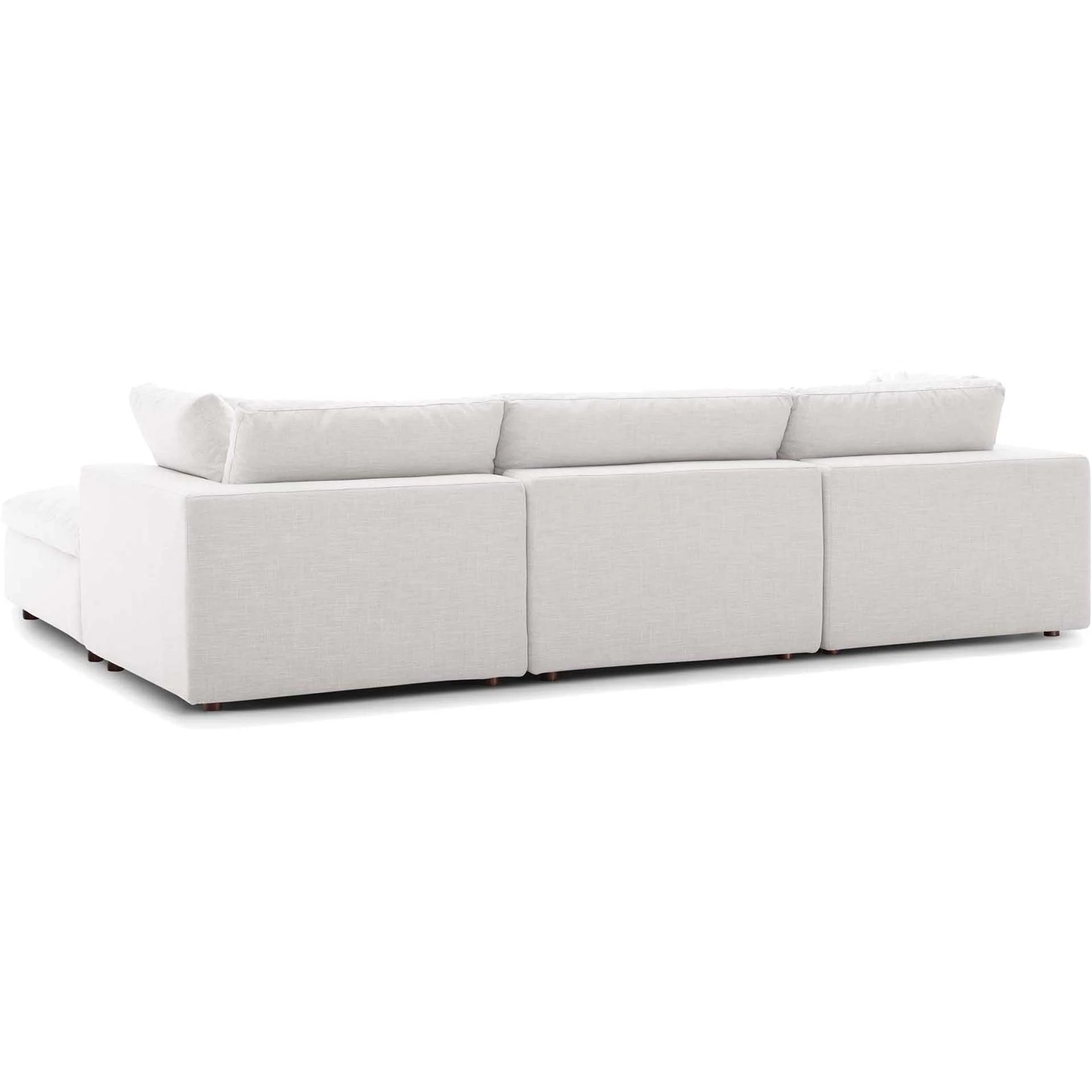 Carmen 4 Piece Modular Sofa with Ottoman Beige - Image 3