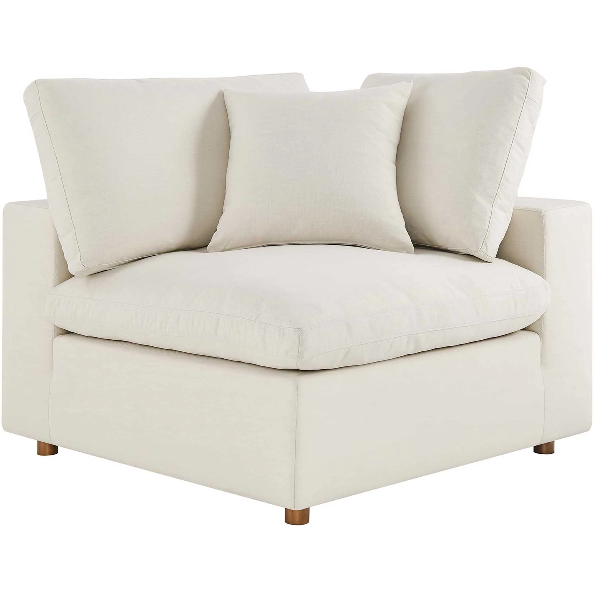 Carmen 4 Piece Modular Sofa with Ottoman Light Beige - Image 4