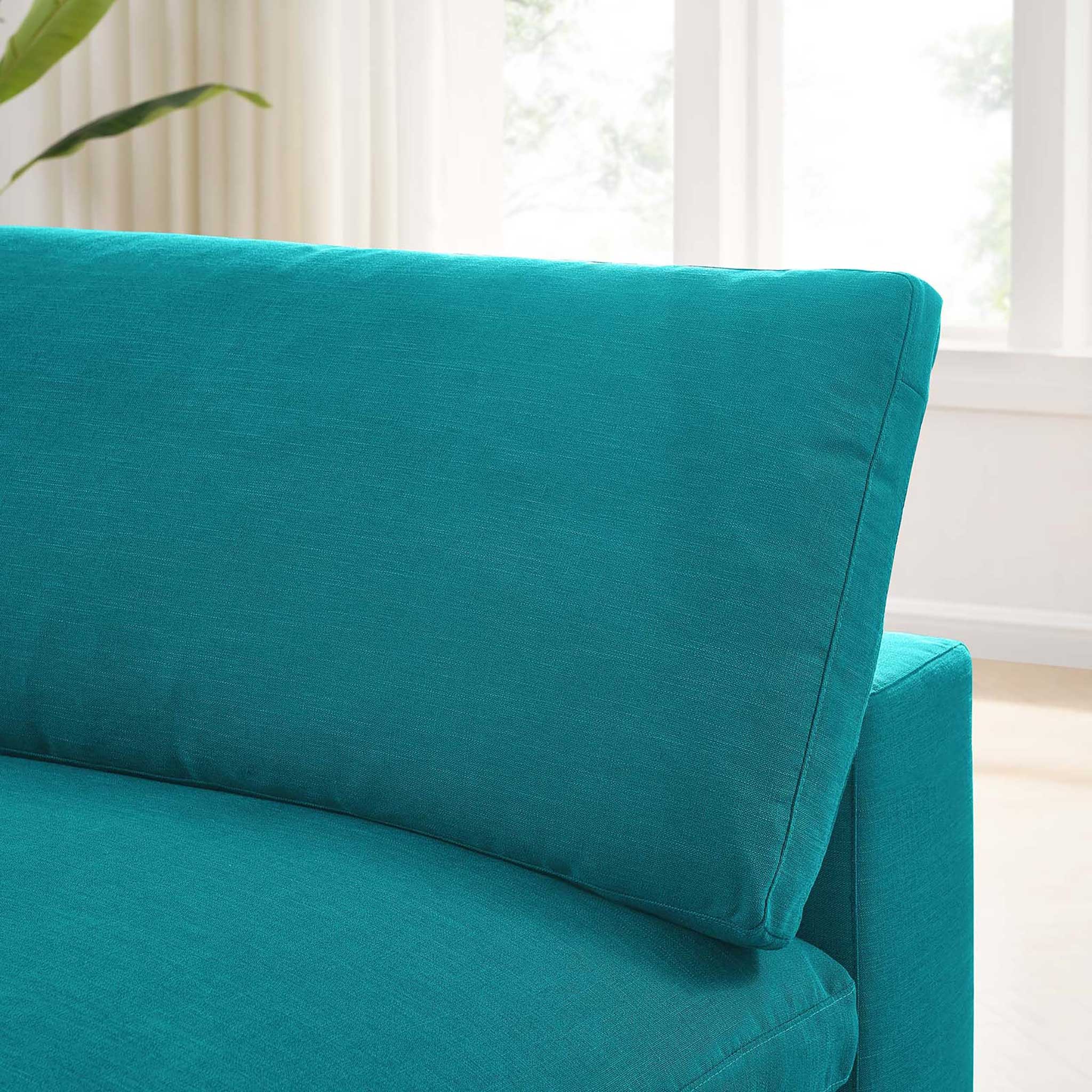 Carmen 4 Piece Modular Sofa with Ottoman Teal - Image 12