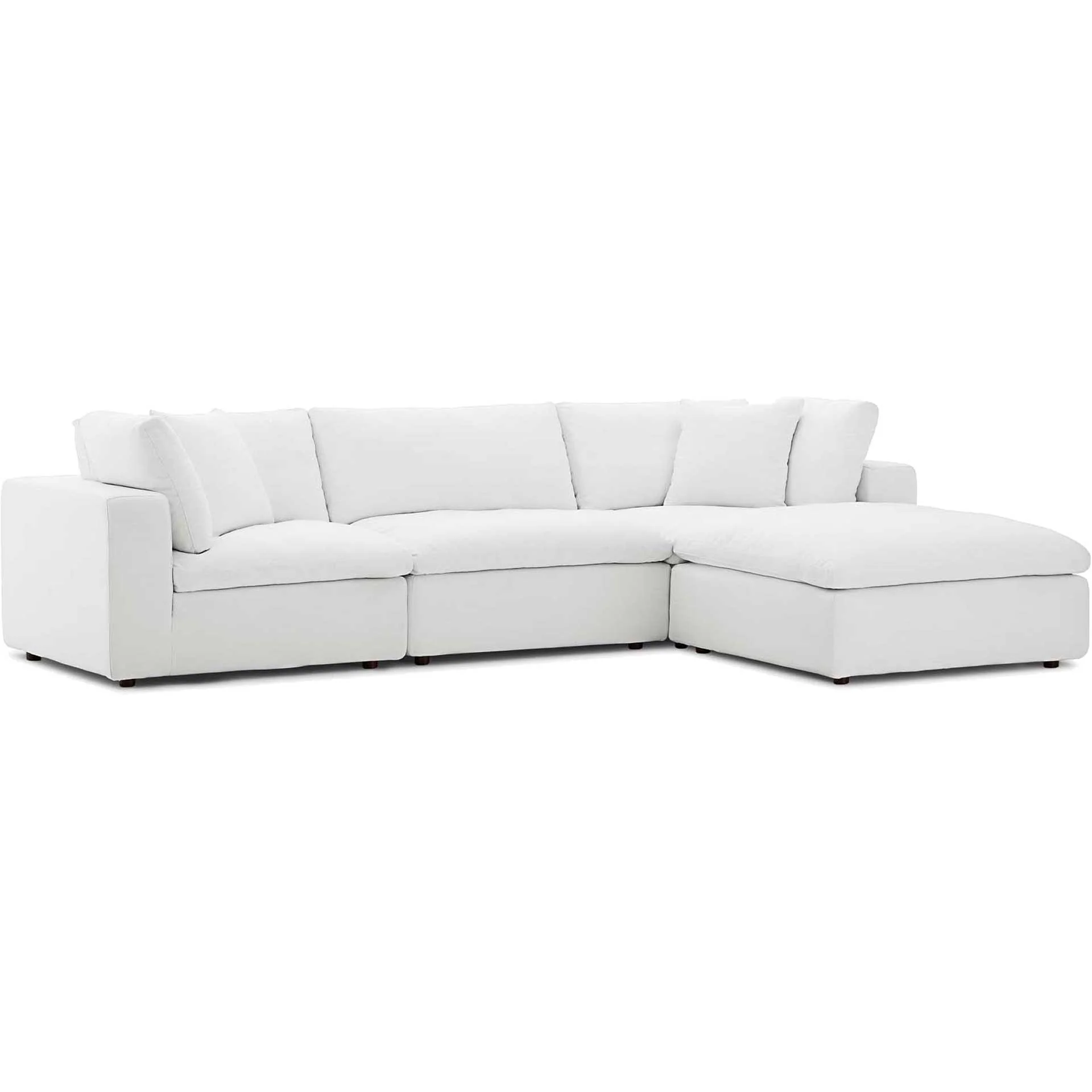 Carmen 4 Piece Modular Sofa with Ottoman White - Image 2