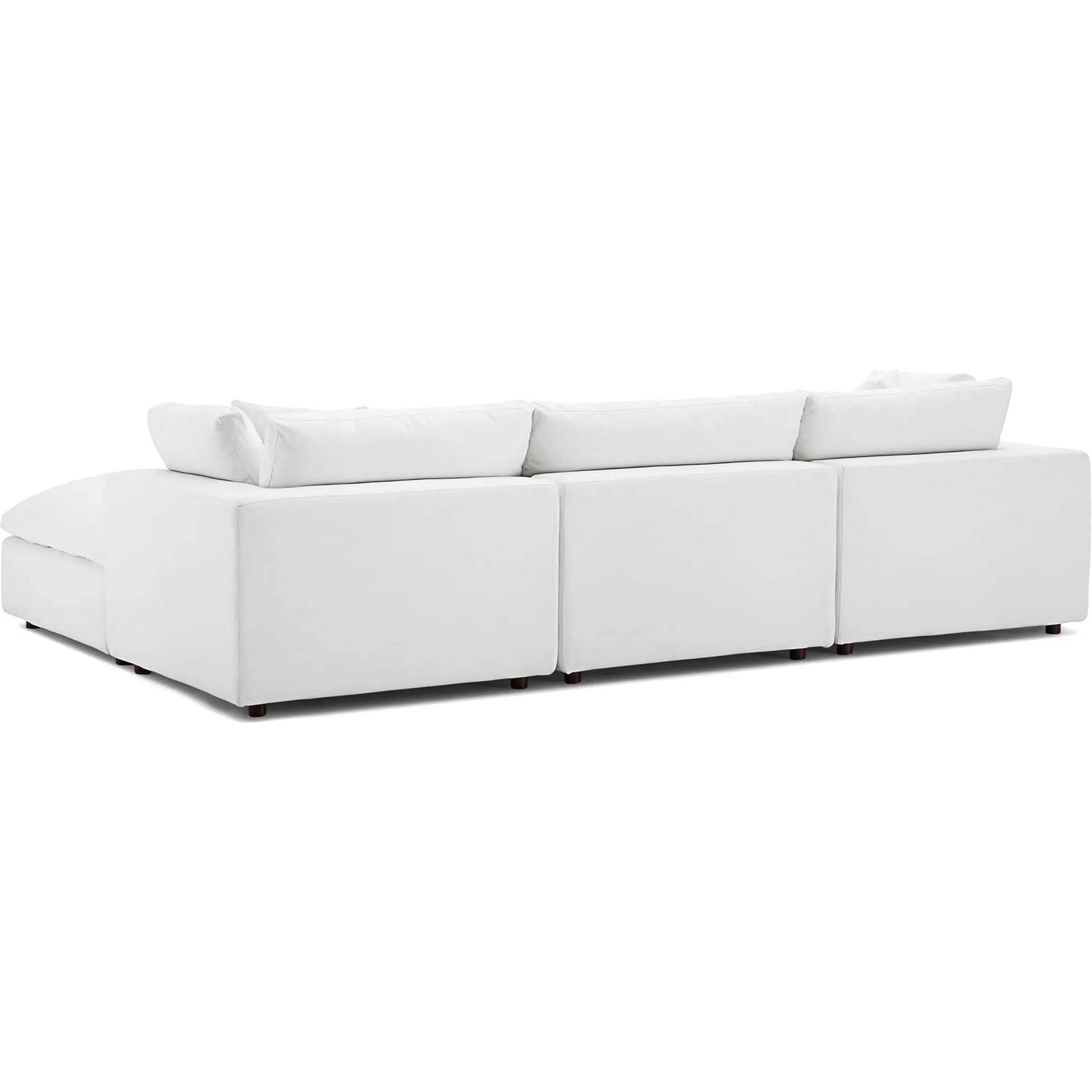 Carmen 4 Piece Modular Sofa with Ottoman White - Image 3