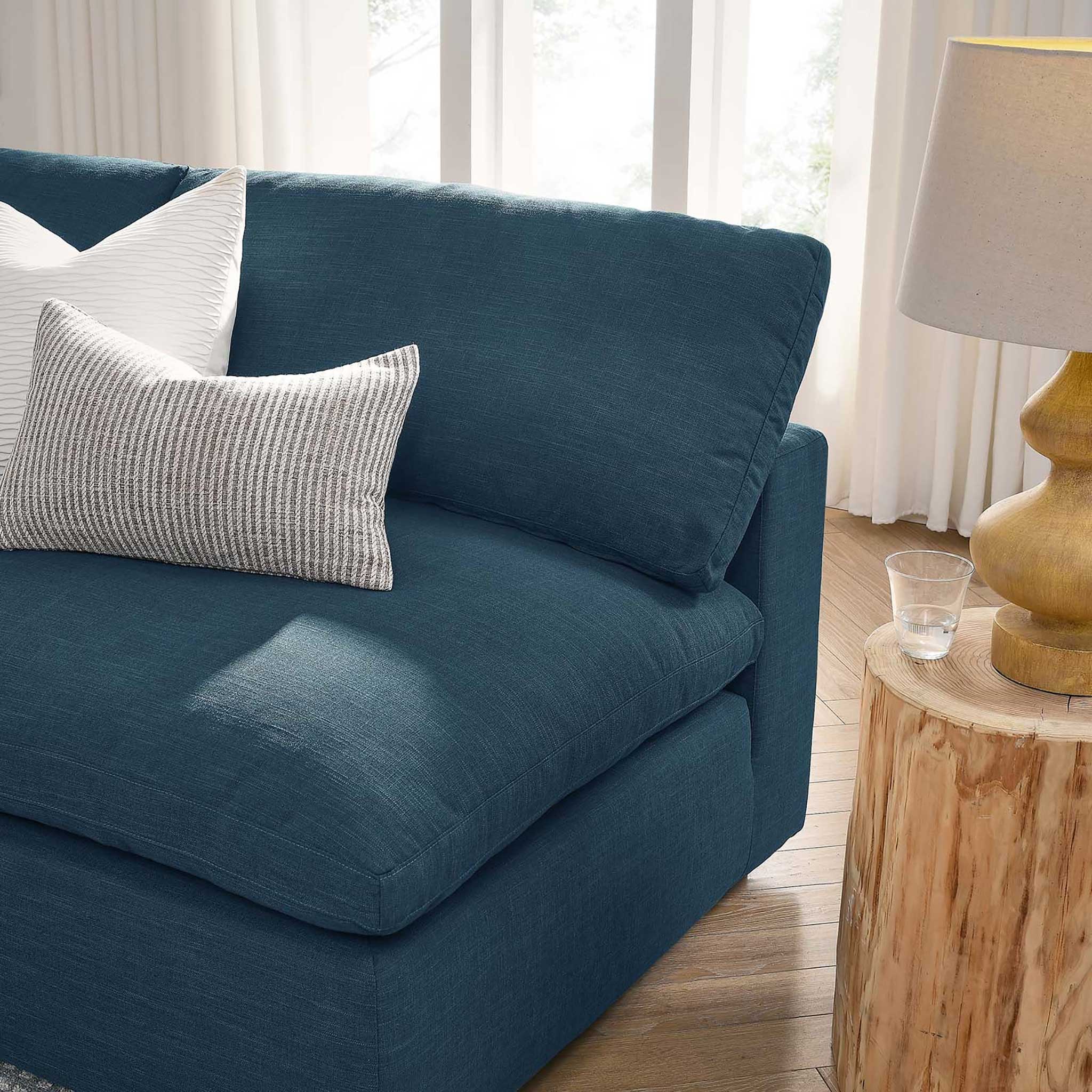 Carmen 5 Piece Armless Modular Sofa Azure - Image 10