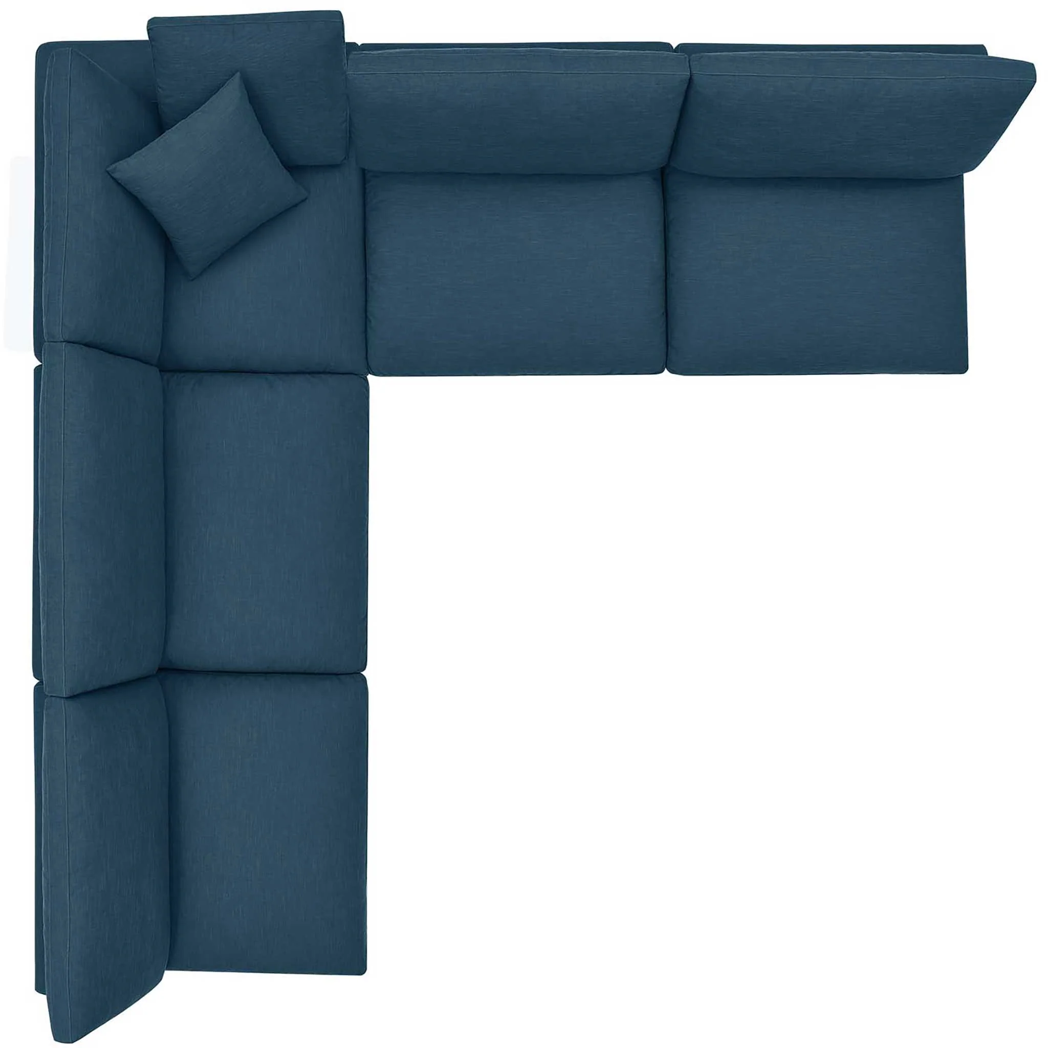 Carmen 5 Piece Armless Modular Sofa Azure - Image 2