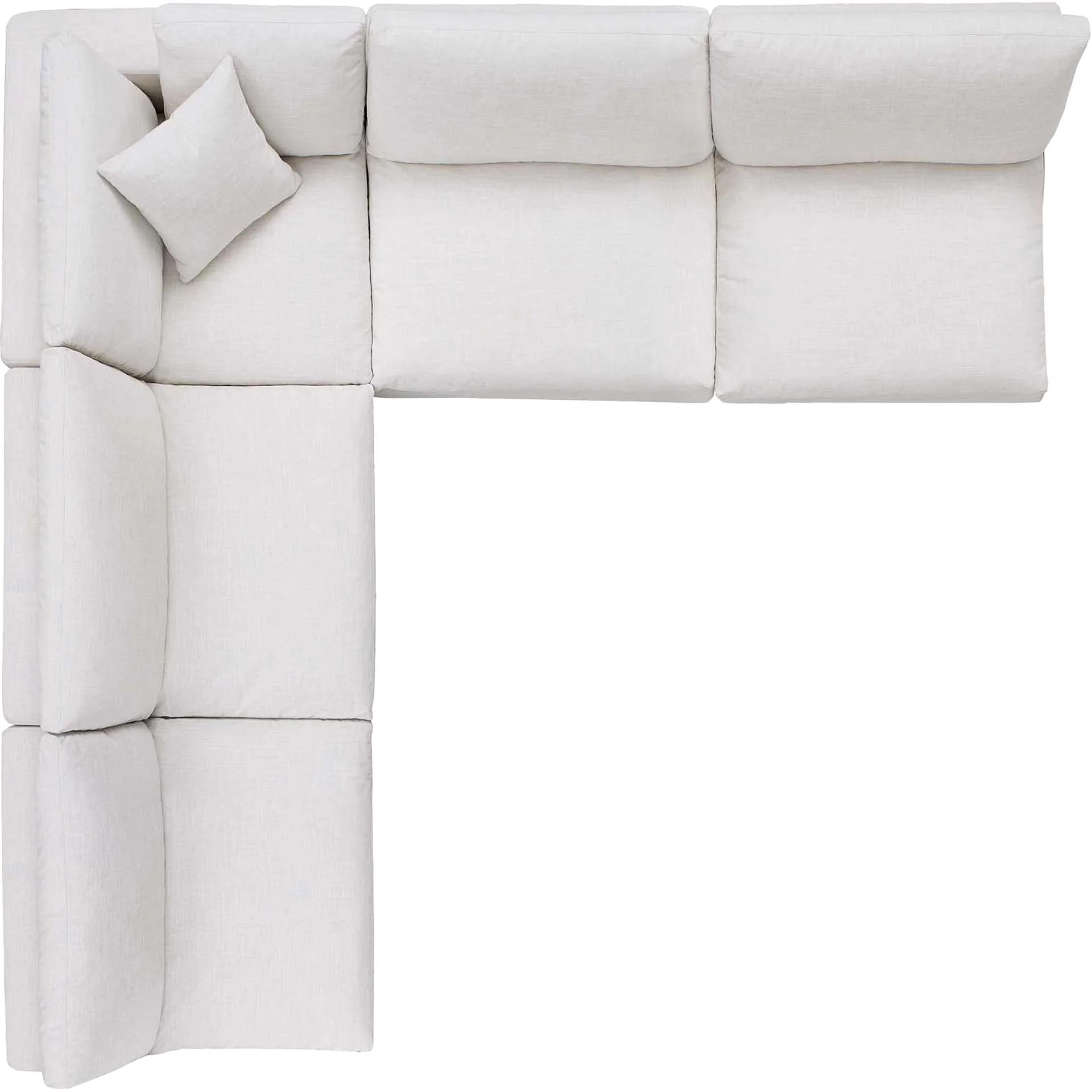 Carmen 5 Piece Armless Modular Sofa Beige - Image 2