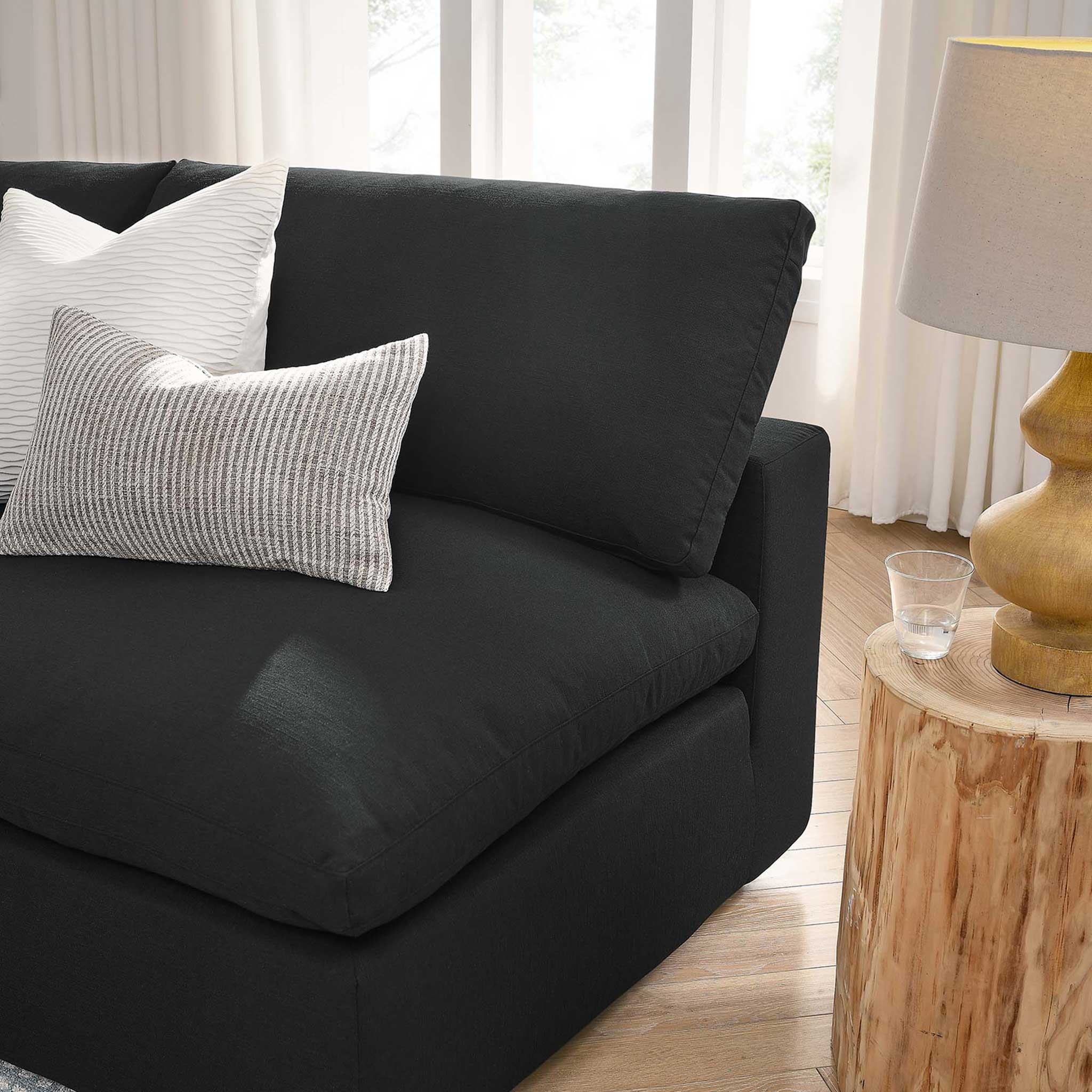 Carmen 5 Piece Armless Modular Sofa Black - Image 10