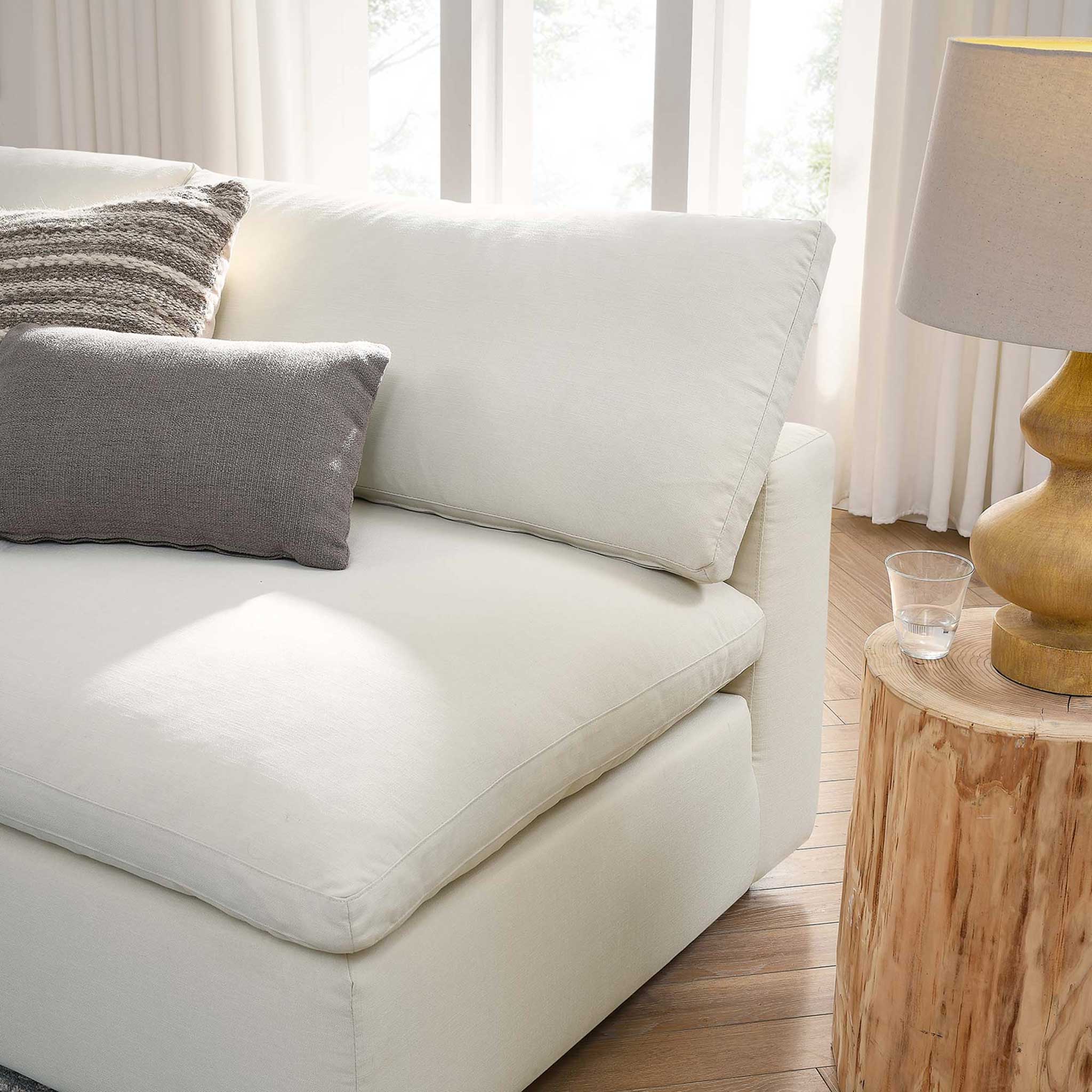 Carmen 5 Piece Armless Modular Sofa Light Beige - Image 10