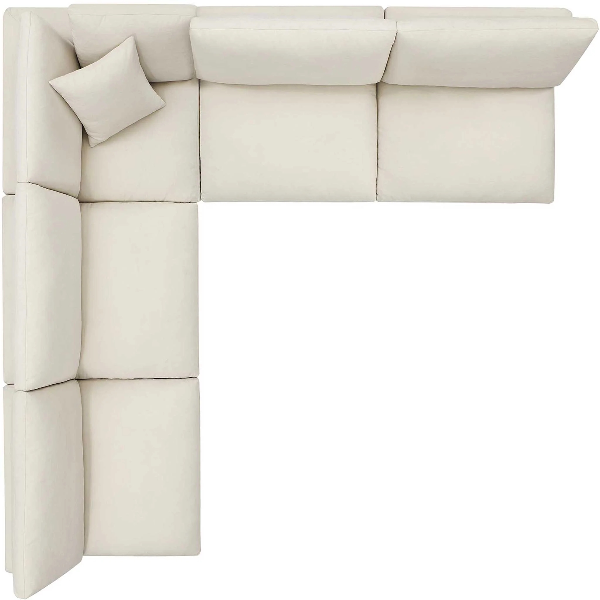 Carmen 5 Piece Armless Modular Sofa Light Beige - Image 2