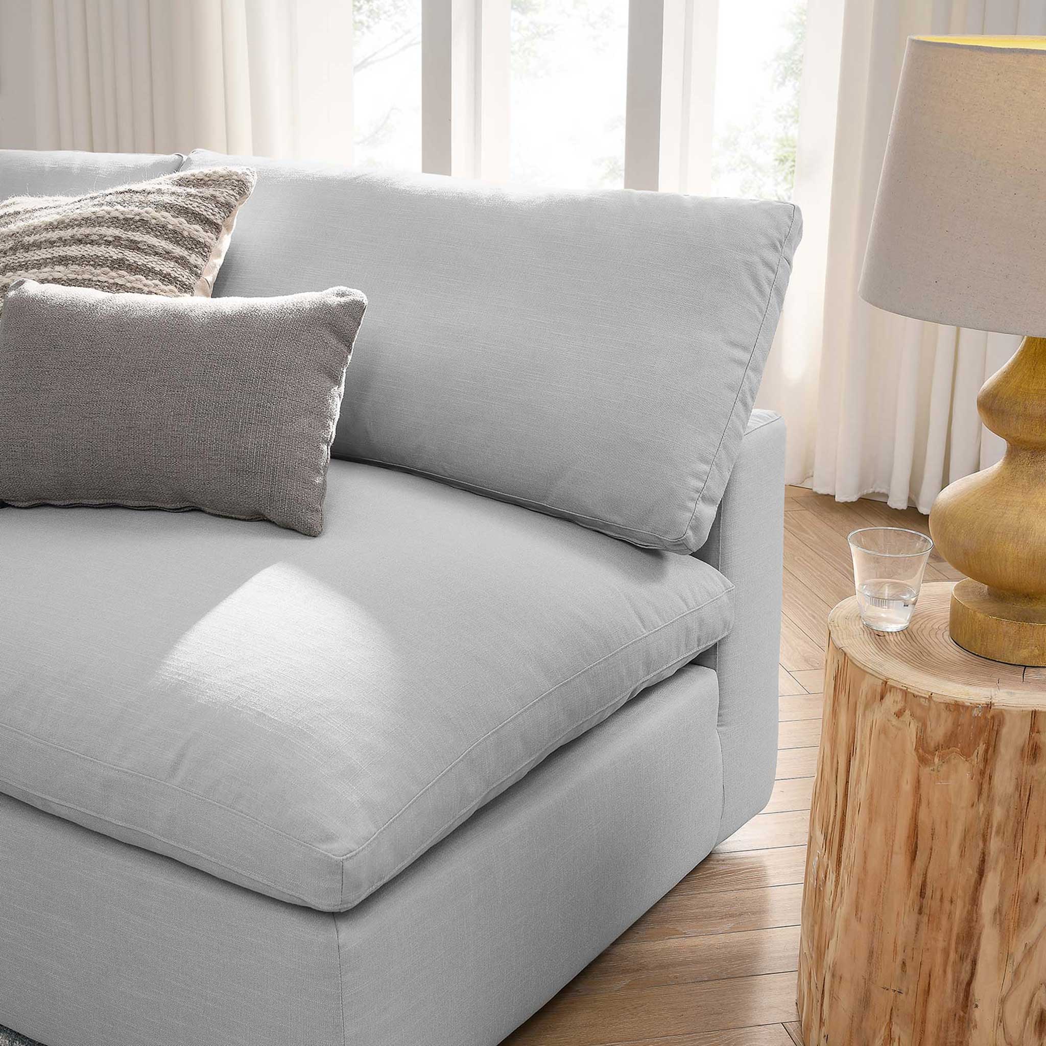 Carmen 5 Piece Armless Modular Sofa Light Gray - Image 10