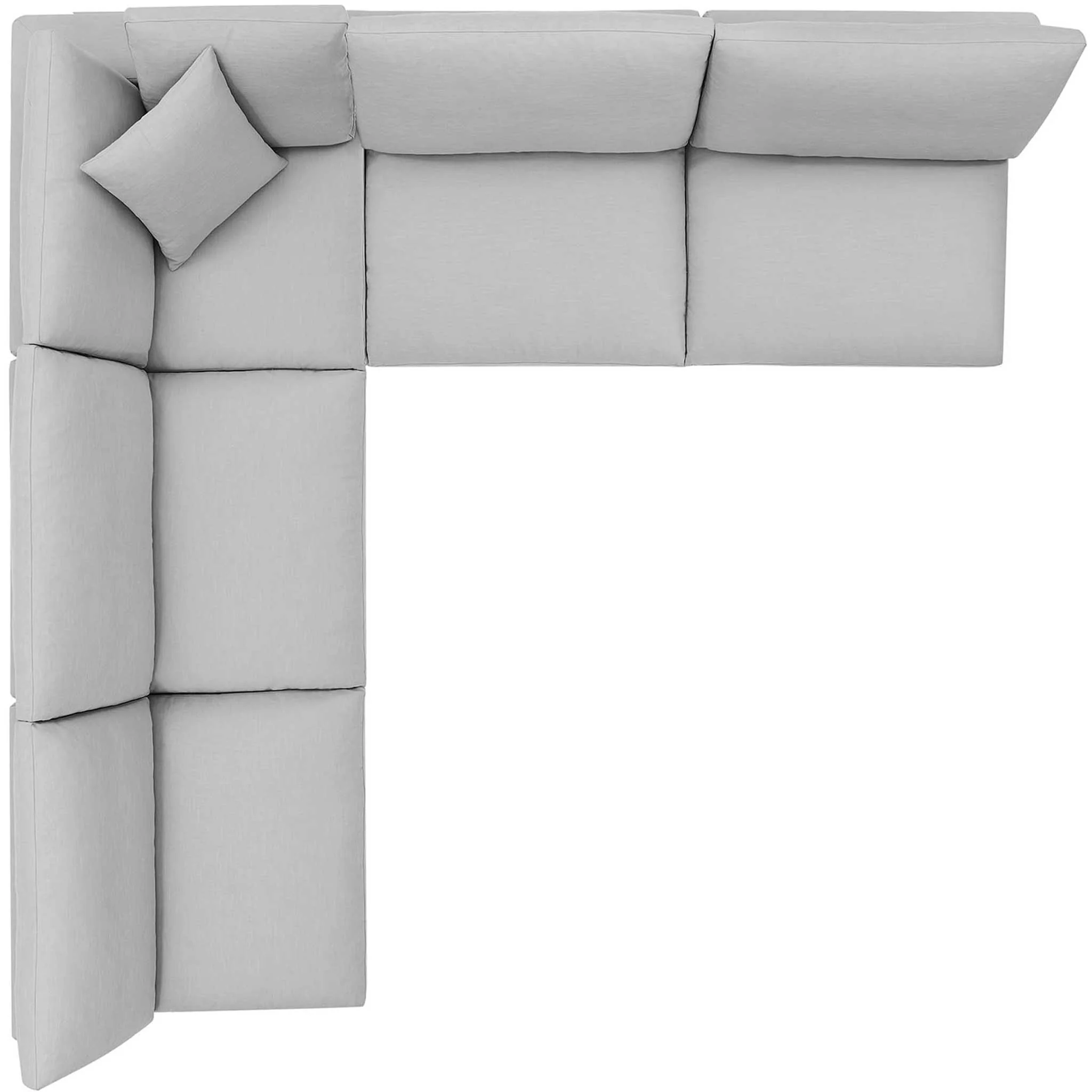 Carmen 5 Piece Armless Modular Sofa Light Gray - Image 2