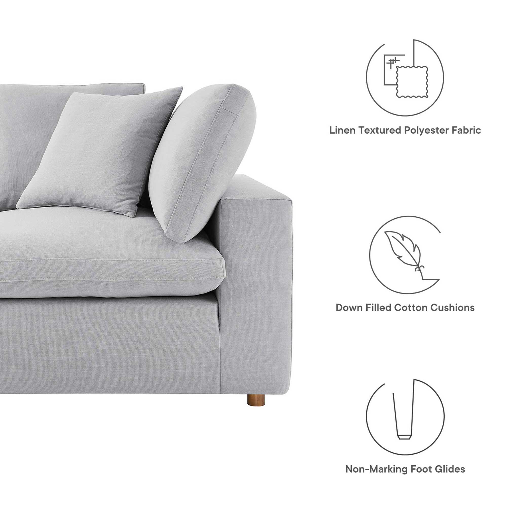 Carmen 5 Piece Armless Modular Sofa Light Gray - Image 3