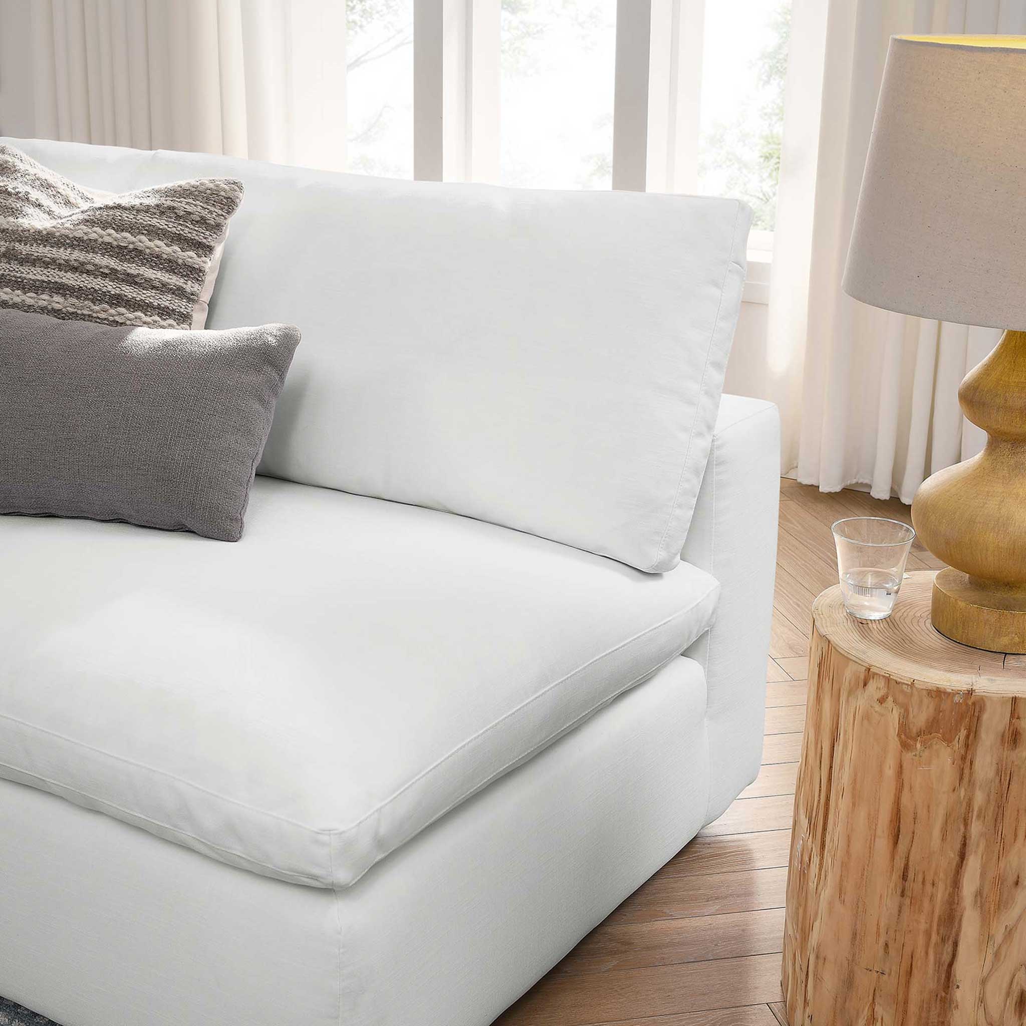 Carmen 5 Piece Armless Modular Sofa Pure White - Image 10