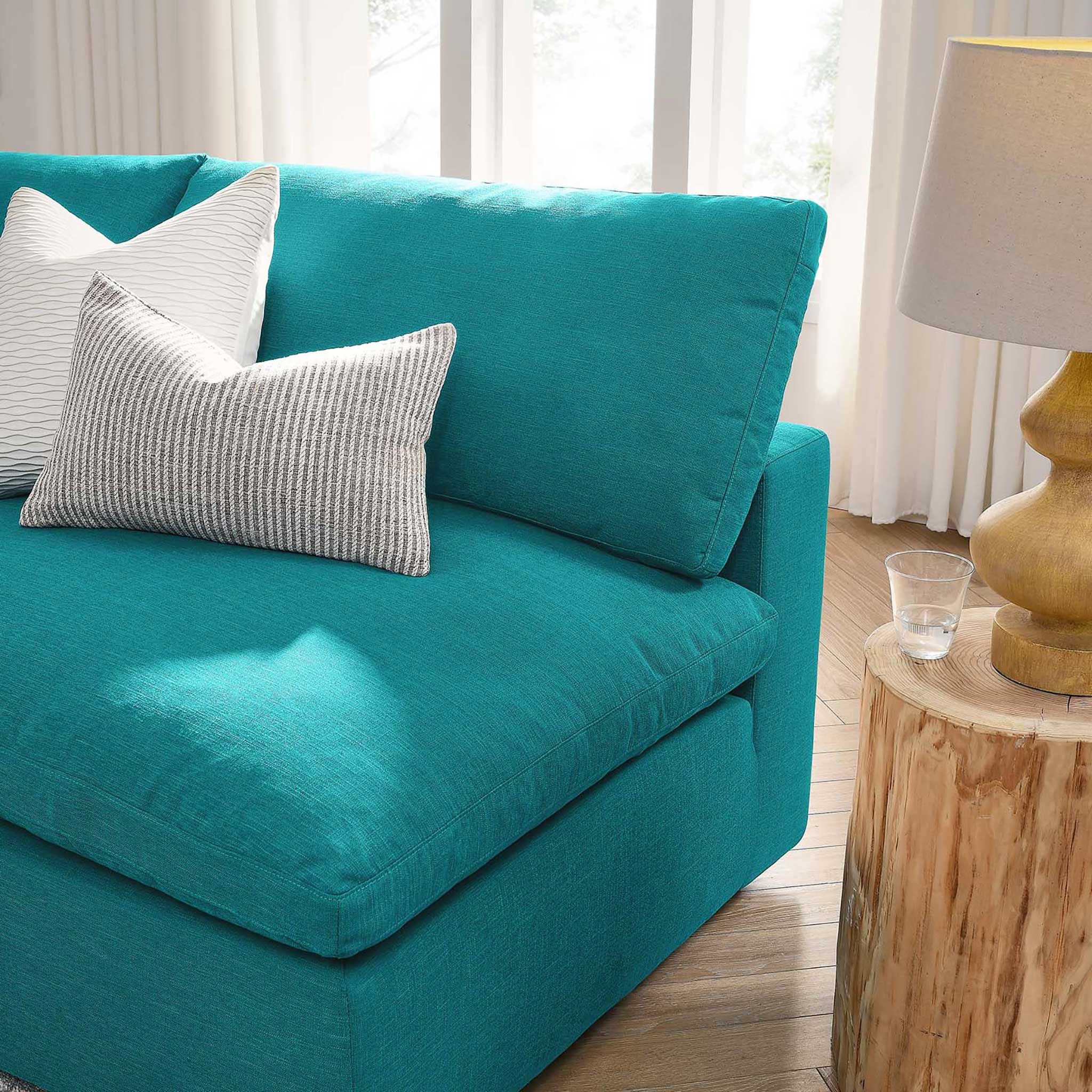 Carmen 5 Piece Armless Modular Sofa Teal - Image 10