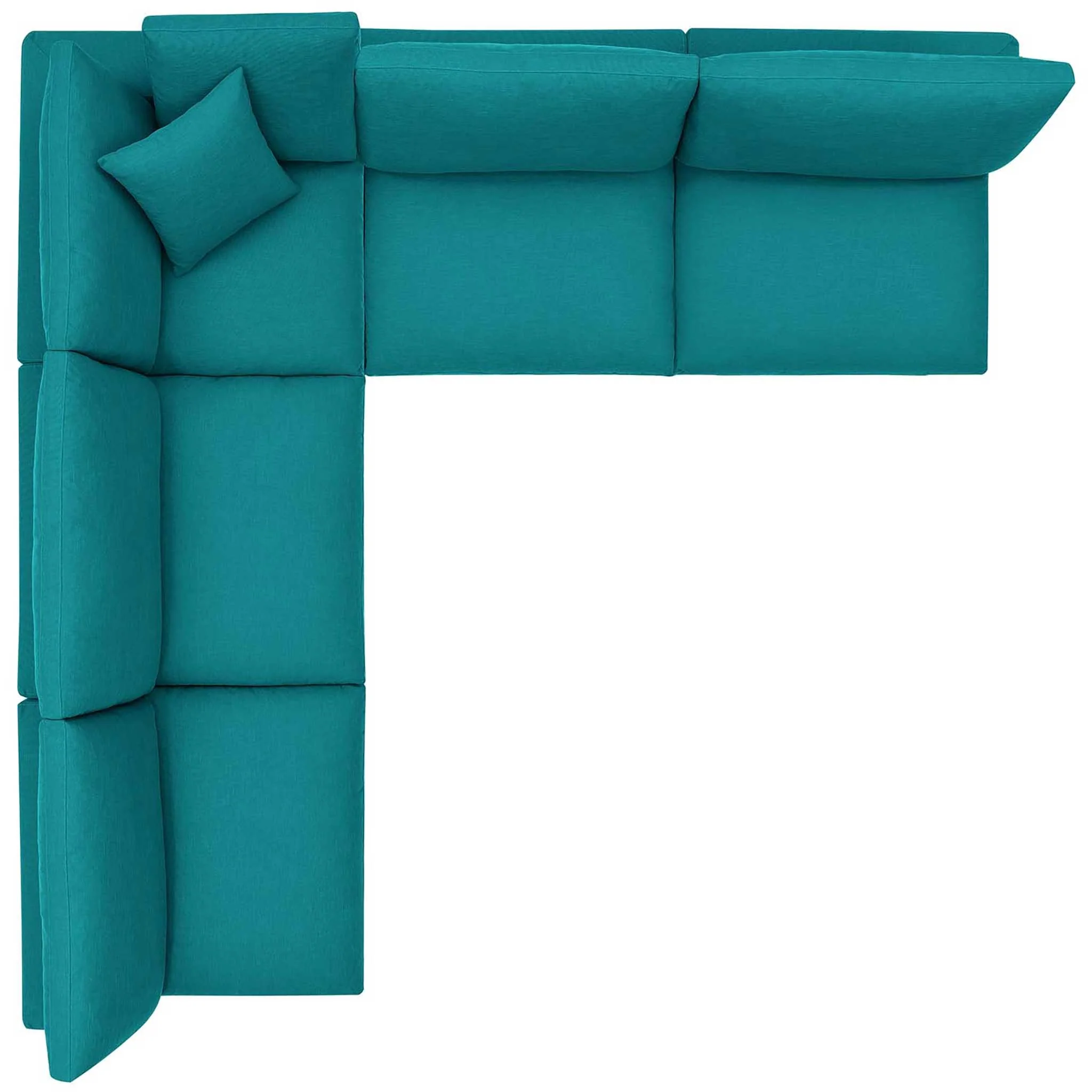 Carmen 5 Piece Armless Modular Sofa Teal - Image 2