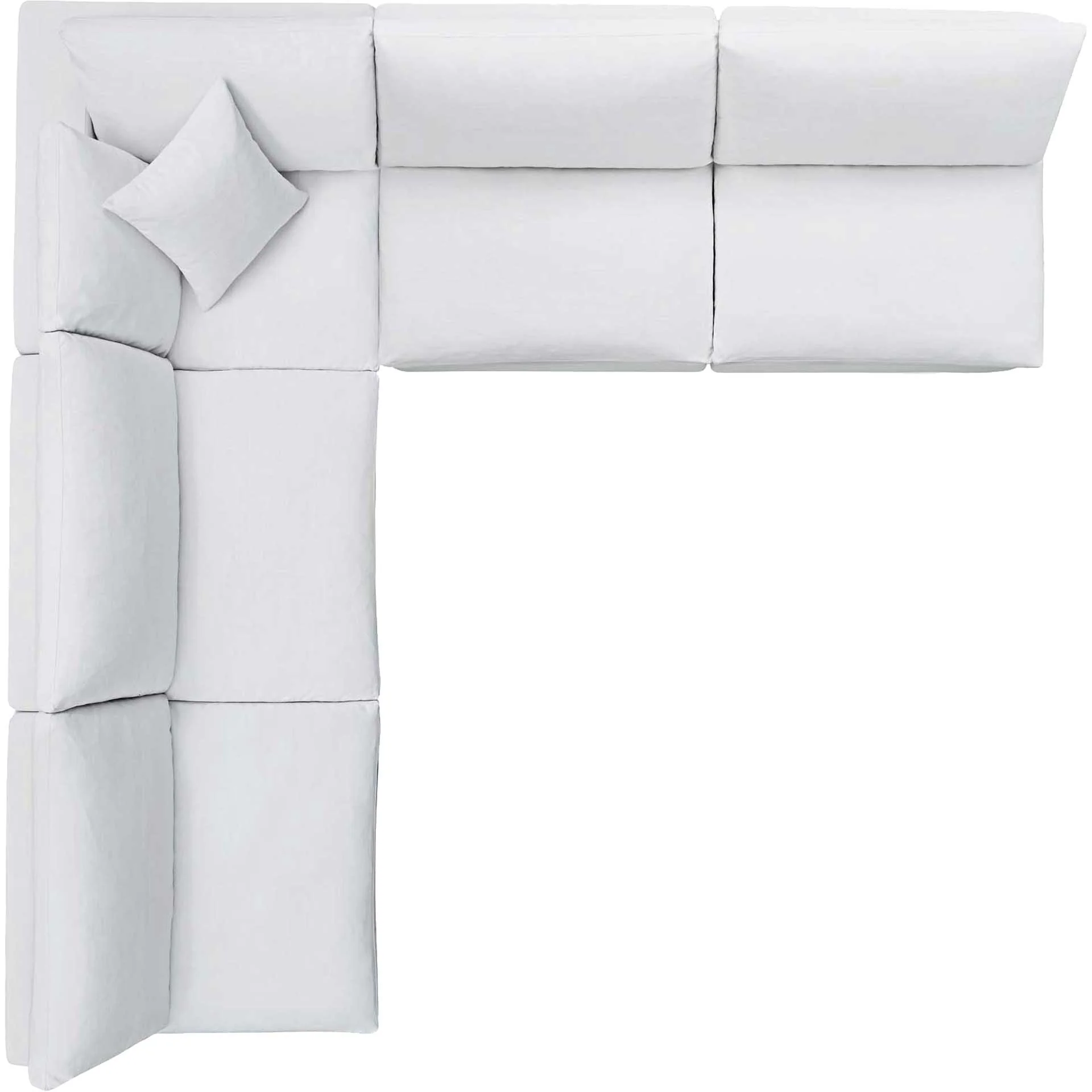 Carmen 5 Piece Armless Modular Sofa White - Image 2