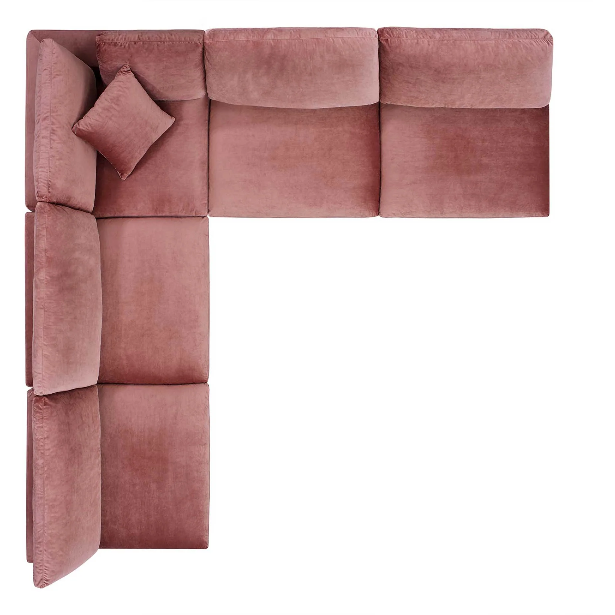 Carmen 5 Piece Armless Modular Velvet Sofa Dusty Rose - Image 2