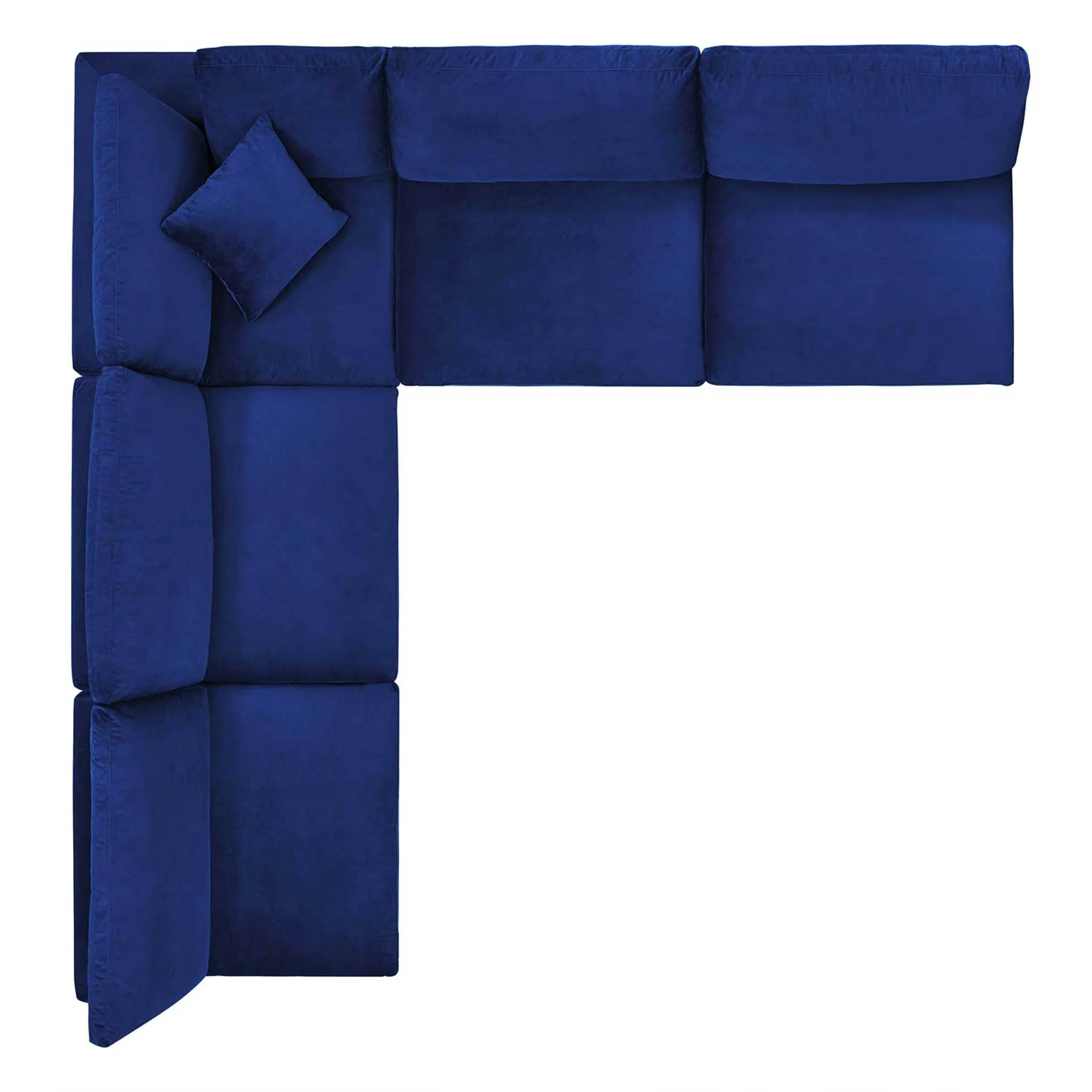 Carmen 5 Piece Armless Modular Velvet Sofa Navy - Image 2