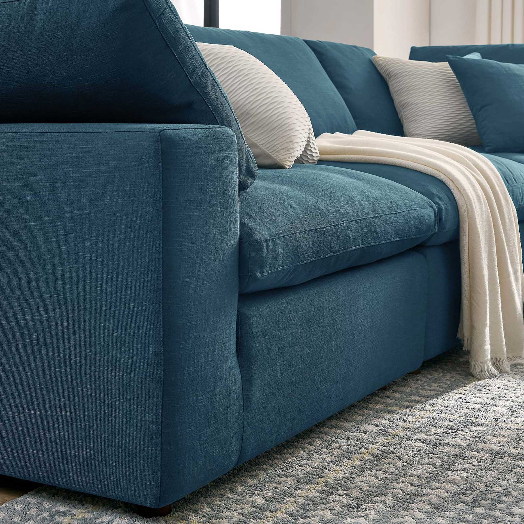 Carmen 5 Piece Modular Sectional Sofa Azure - Image 10