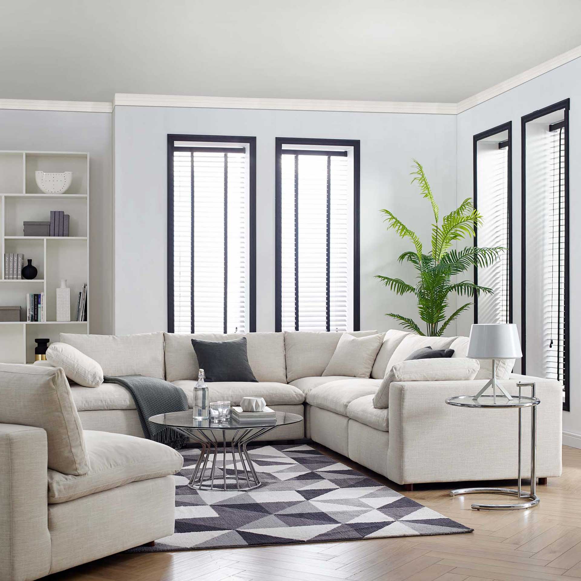 Carmen 5 Piece Modular Sectional Sofa Beige - Image 6