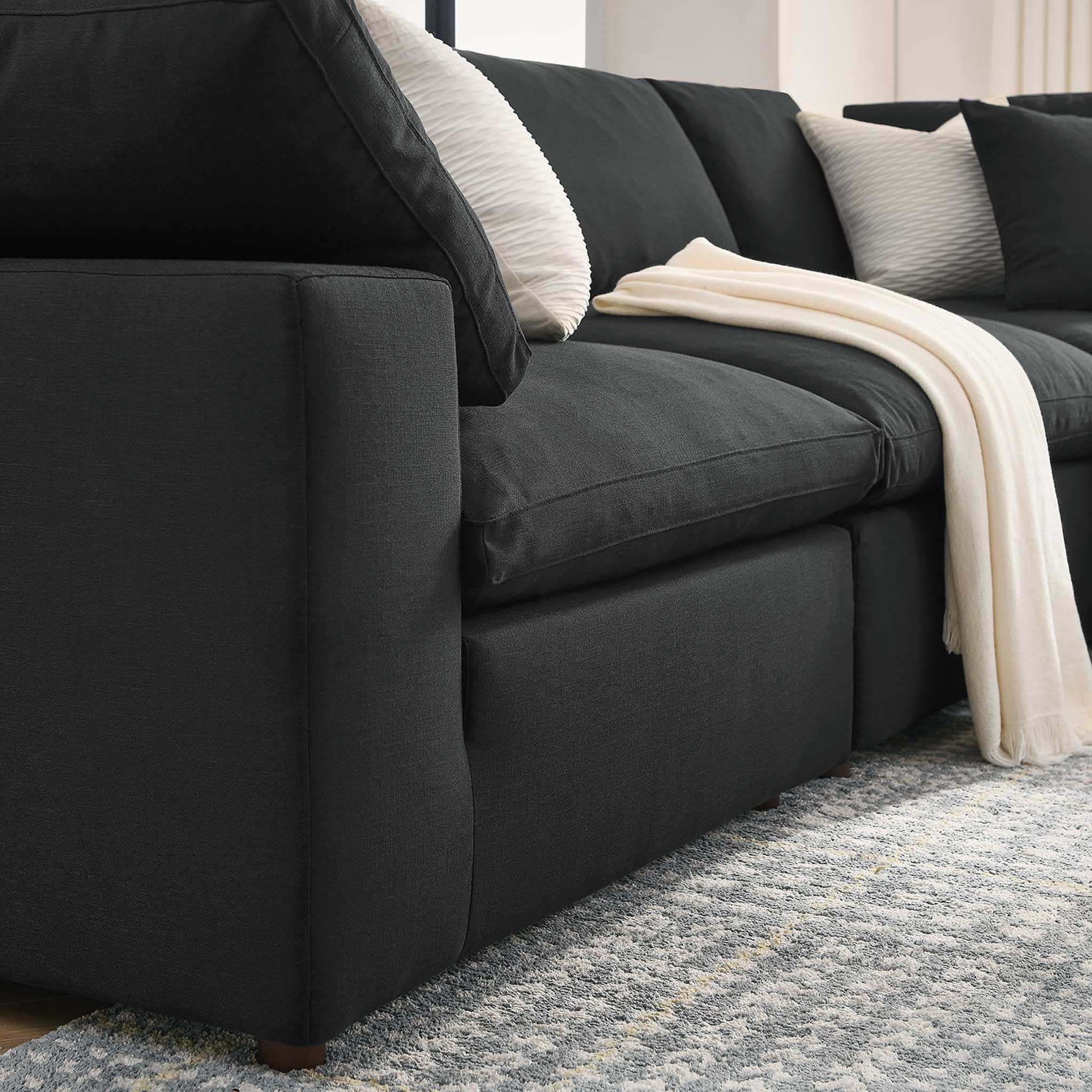 Carmen 5 Piece Modular Sectional Sofa Black - Image 10